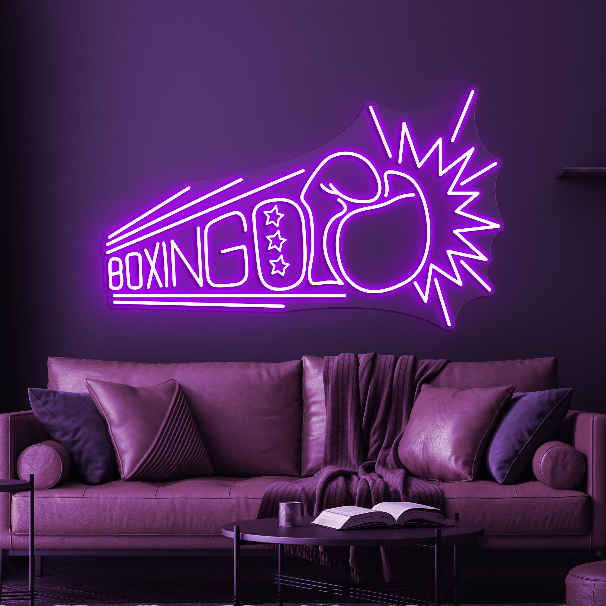 Boxing Glove Neon Sign, Boxing Glove LED Light, Gym Wall Decor, Knockout Wall Art, Boxing Club Sign, Boxing Lover Gift, Fight Night Light