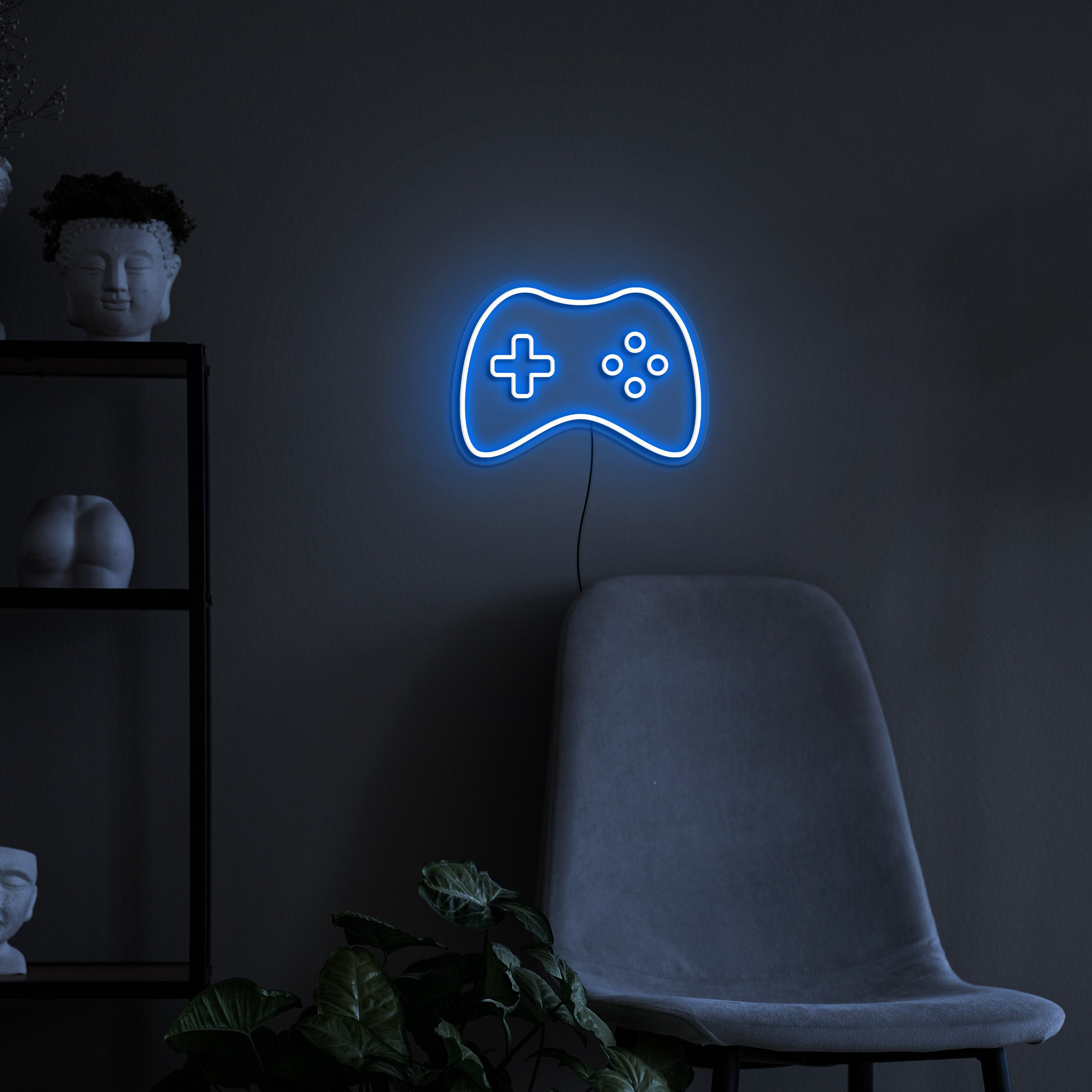 Gamepad Controller Neon Sign, Gamer Room Decor, LED Wall Light, Video/PC Gaming, Teen Boys' Gift, USB Powered Sign, Game Room Decoration