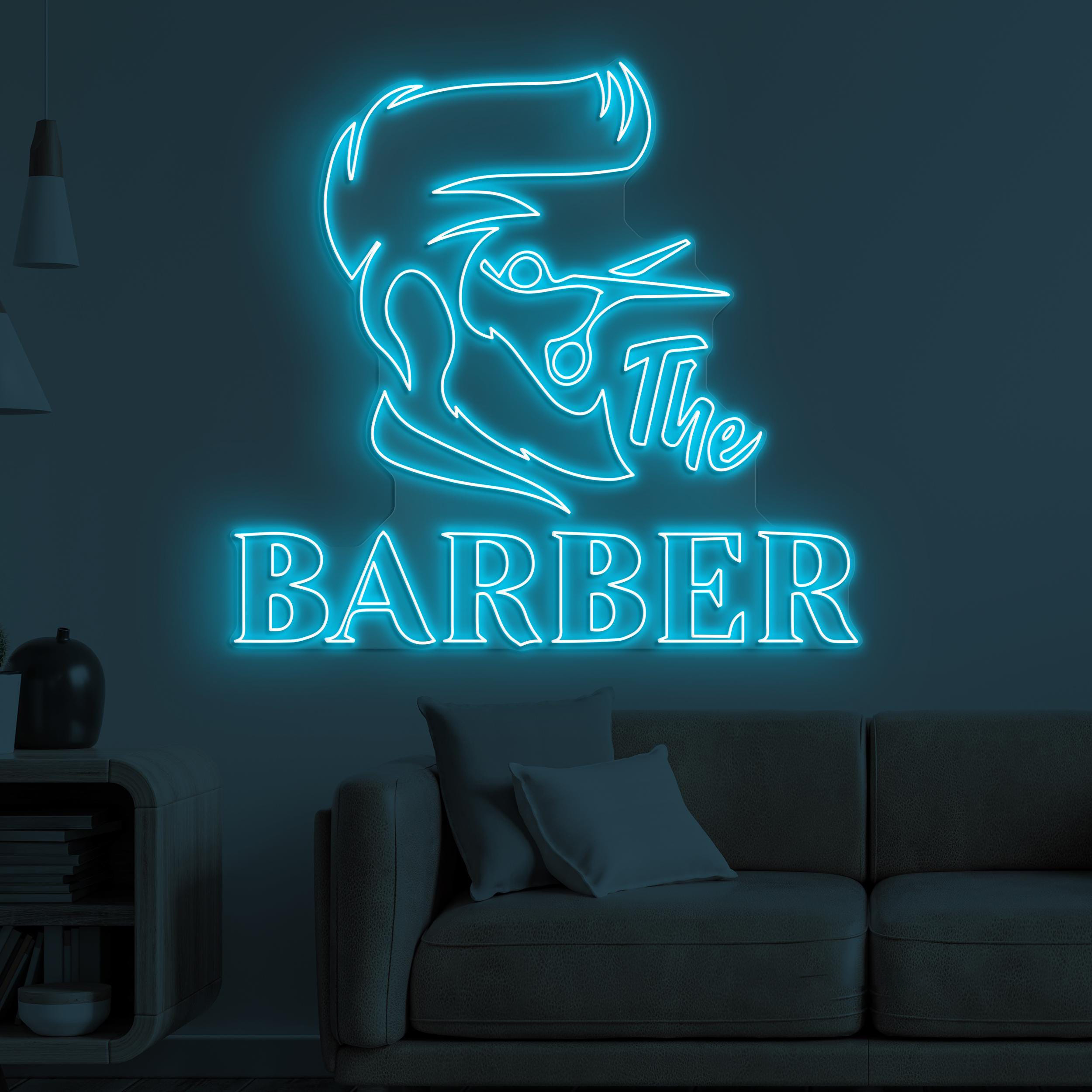 The Barber Neon Sign, The Barber LED Light, Barber Shop Wall Decor, Barber Logo Neon Art, Haircut Neon Sign, Hairdressing Room Neon Art