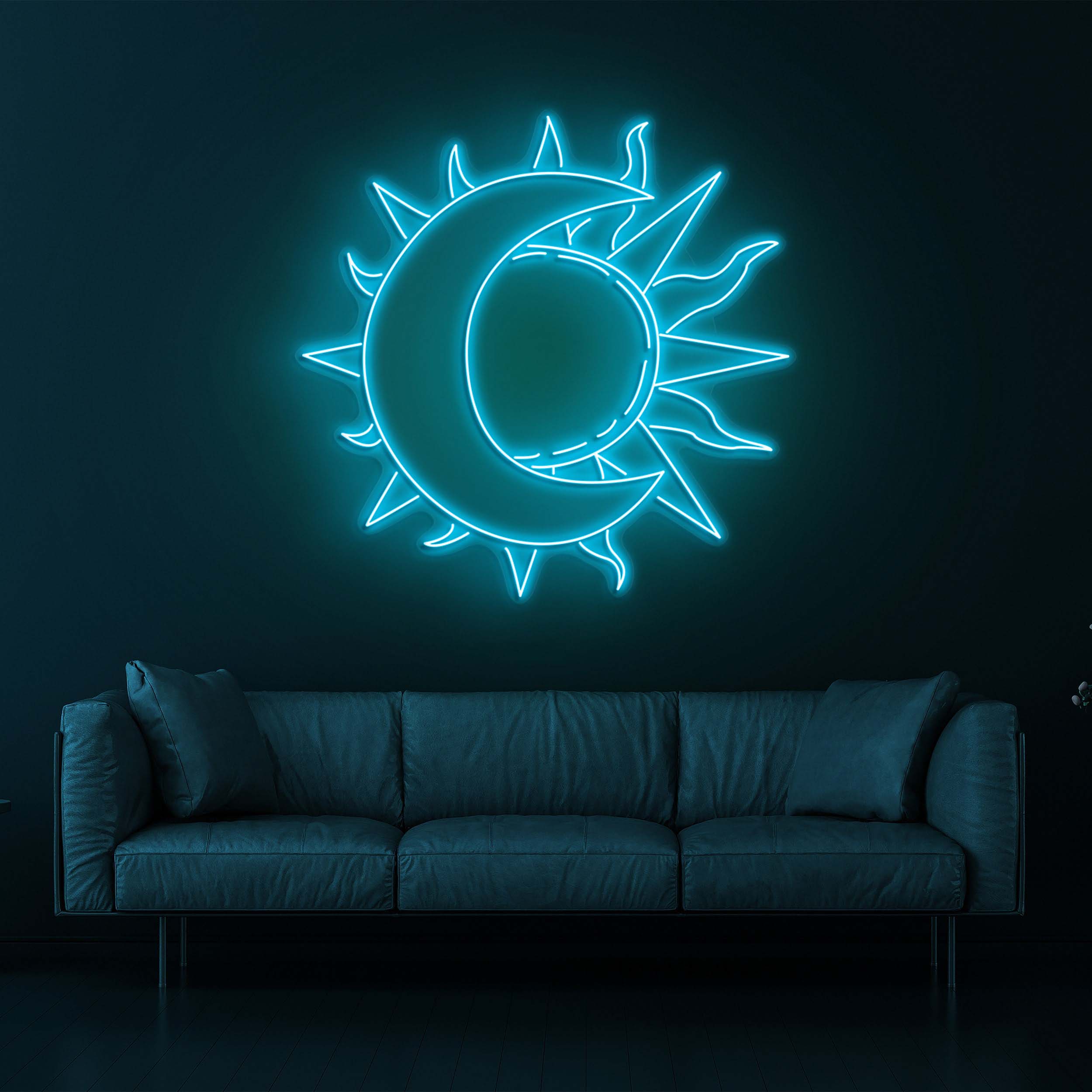 Moon and Sun Neon Sign, LED Night Light, Half Sun and Half Moon Art, Neon Wall Decor for Bedroom, Home, and Bar, LED Neon Light, Gift Idea