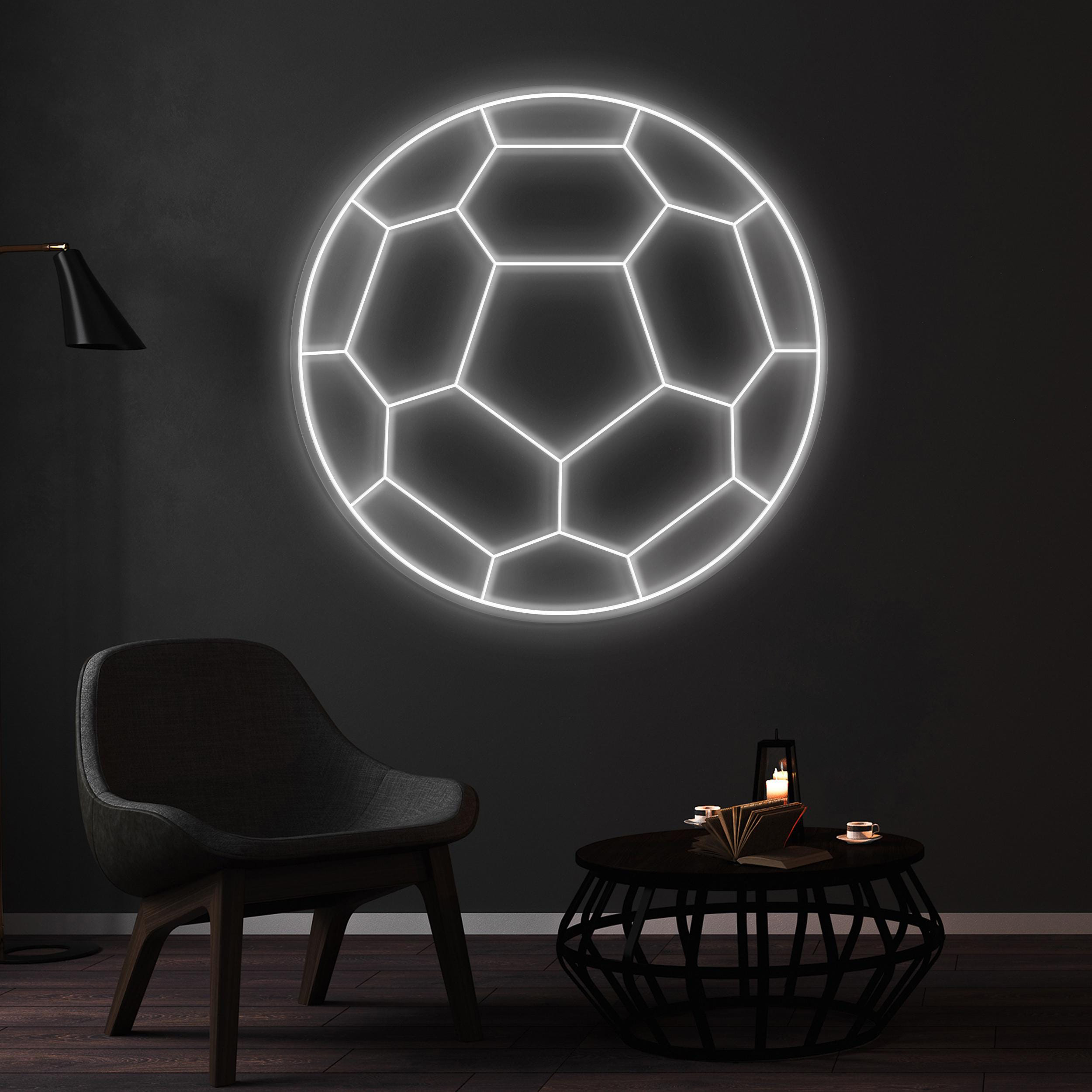 Soccer Ball Neon Sign, Soccer Ball LED Light, Football Lover Wall Art, Football Club Led Sign, Sports Shop Wall Decor, Game Room Neon Light
