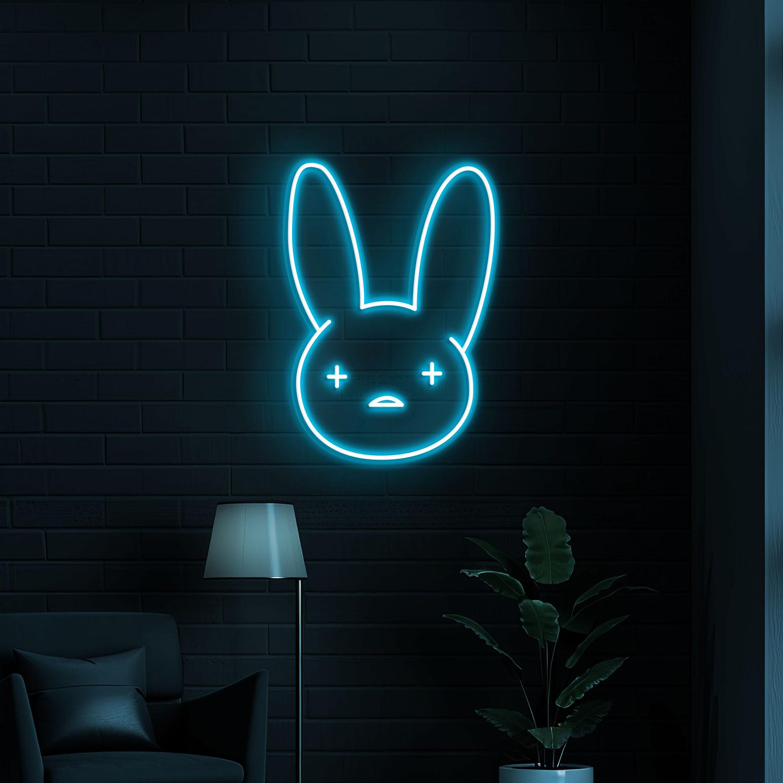 Rabbit Neon Sign, Rabbit LED Sign, Custom Neon Sign, Nursery Room Decor, Bunny LED Sign, Bunny Ear Wall Art, Cute Bunny Home, Party Decor