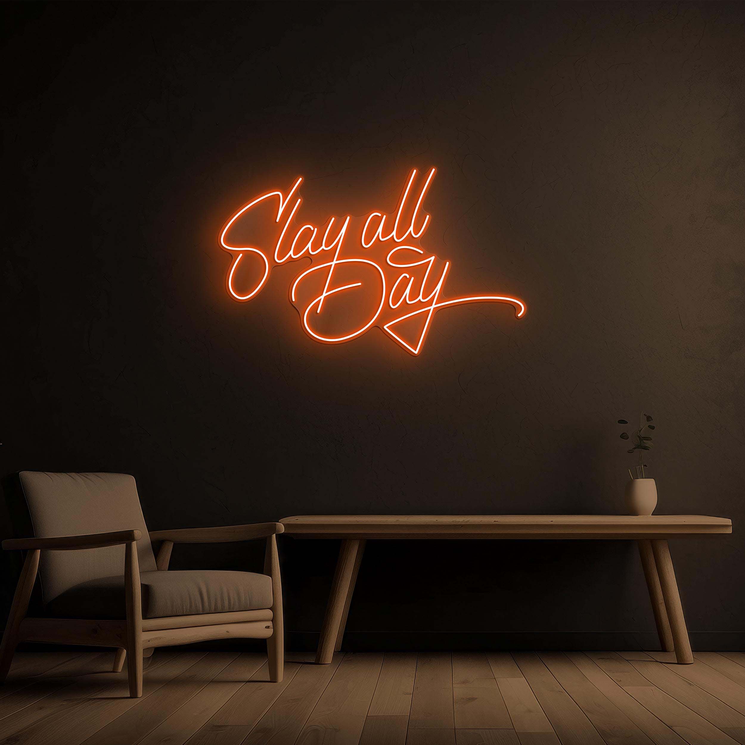Slay All Day Neon Sign, Slay All Day LED Light, Slay All Day Wall Art, Room, Home Decor, Aesthetic Decor, Motivational Decor, Boss Mode Sign