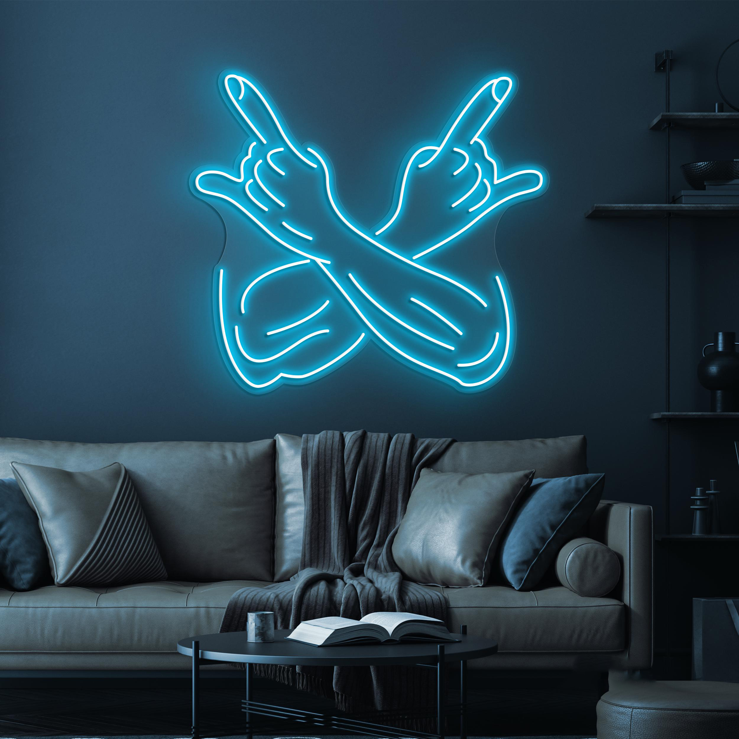 Rock Hand Neon Sign, Music LED Light, Positive Wall Decor, Rock Wall Art, Custom Peace Neon Sign, Rock Finger Neon Decor, Game Room Light