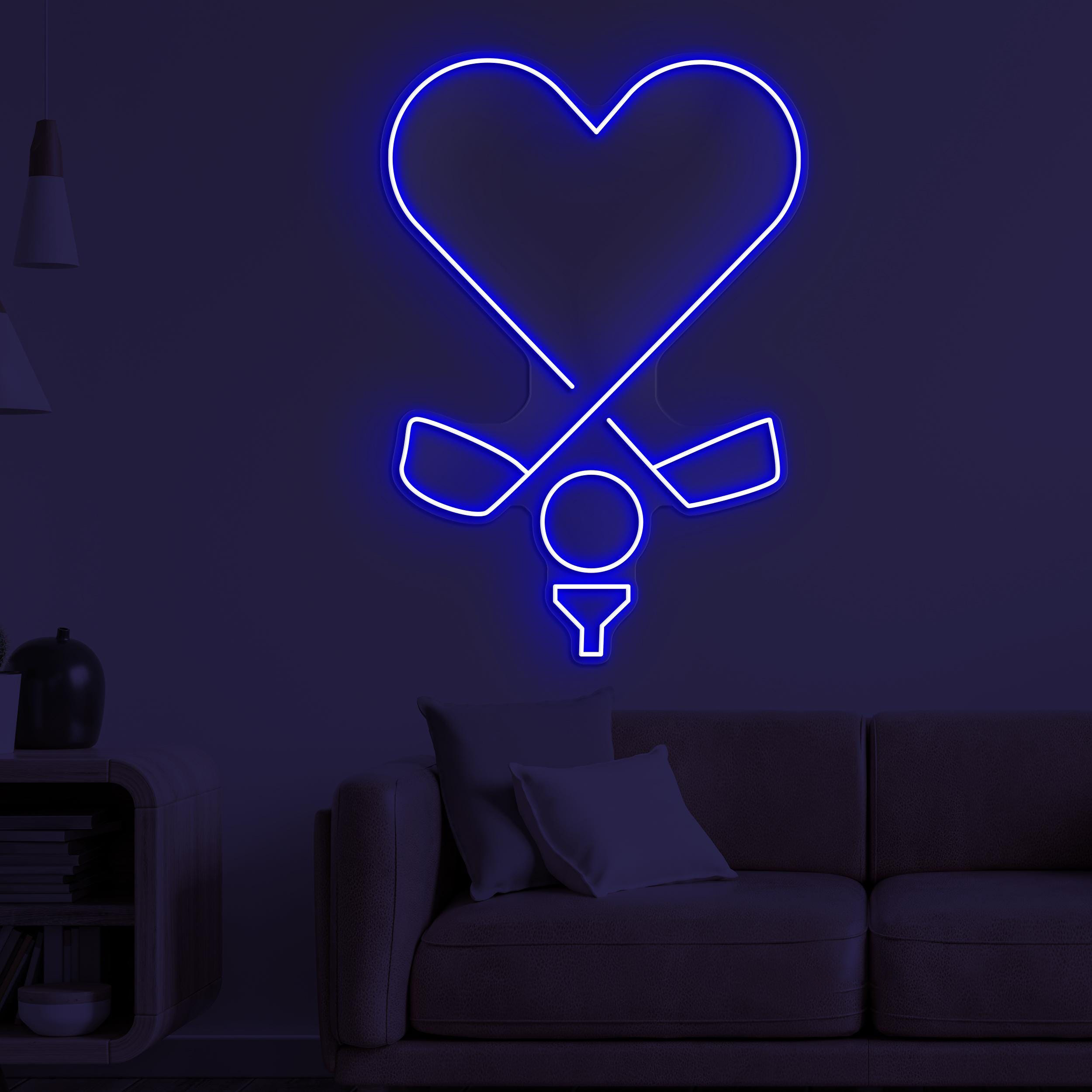 Golf With Heart Neon Sign, Golf With Heart LED Light, Golf Lover LED Wall Art, Heart of Golf Neon Light, Cafe & Bar Neon Decor, Home Decor