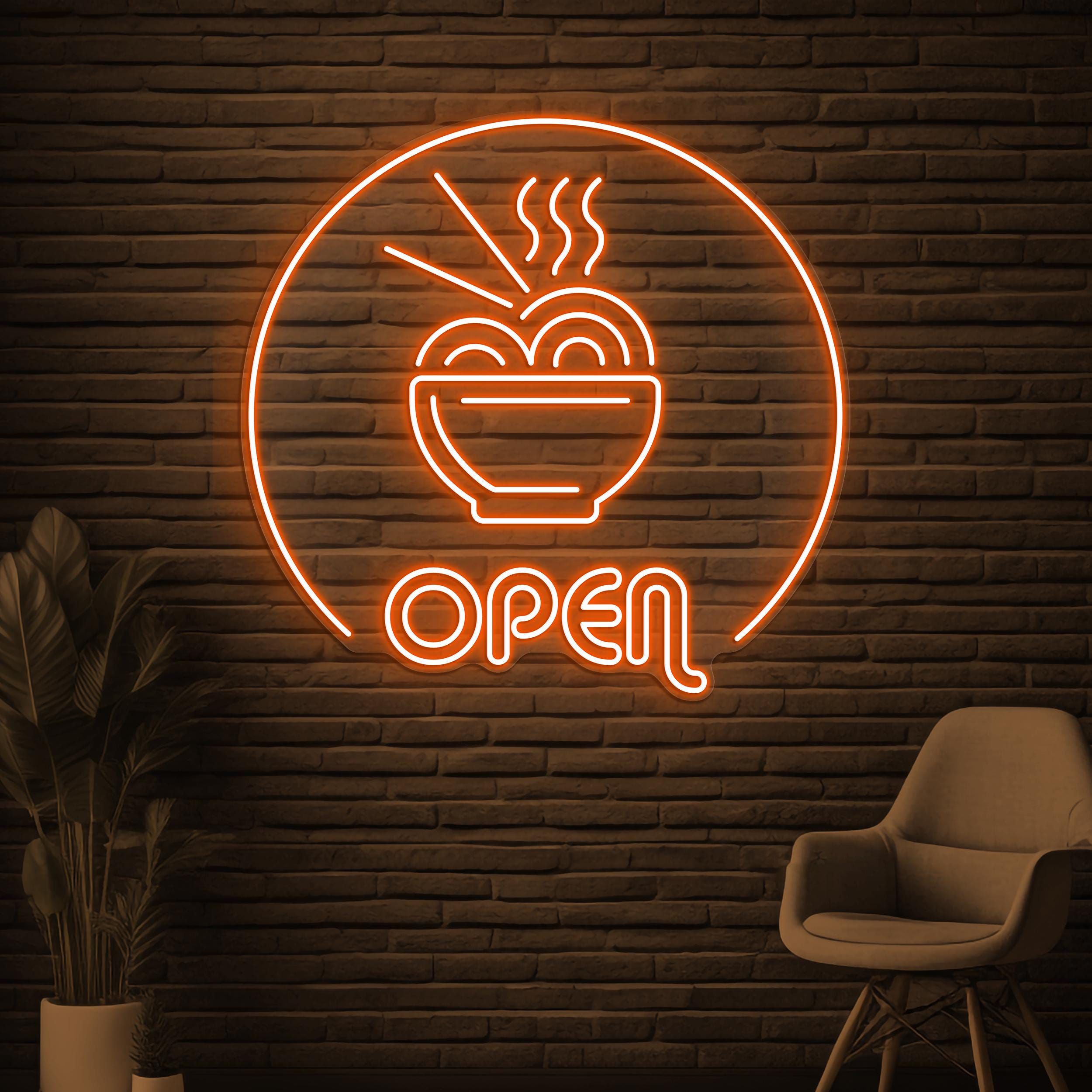 Ramen Open Neon Sign, Ramen Open LED Light, Ramen Noodle Bowl Wall Decor, Asian Food Led Wall Light, Kitchen Wall Art, Japan Restaurant Sign