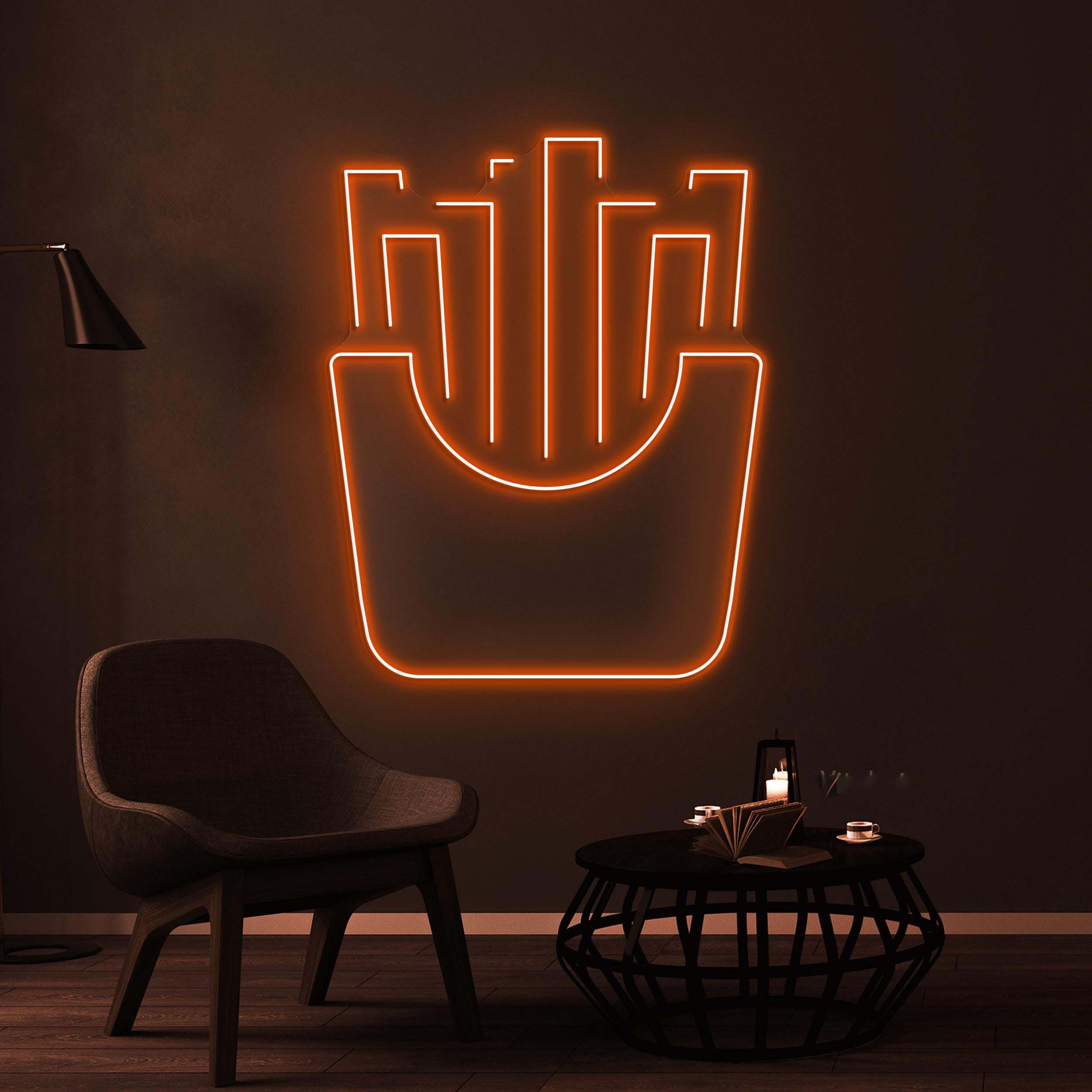 French Fries Neon Sign, French Fries LED Light, Fast Food Neon Decor, Snack Wall Art, Fries Shop Wall Decor, Kitchen Neon Light, Fries Lover