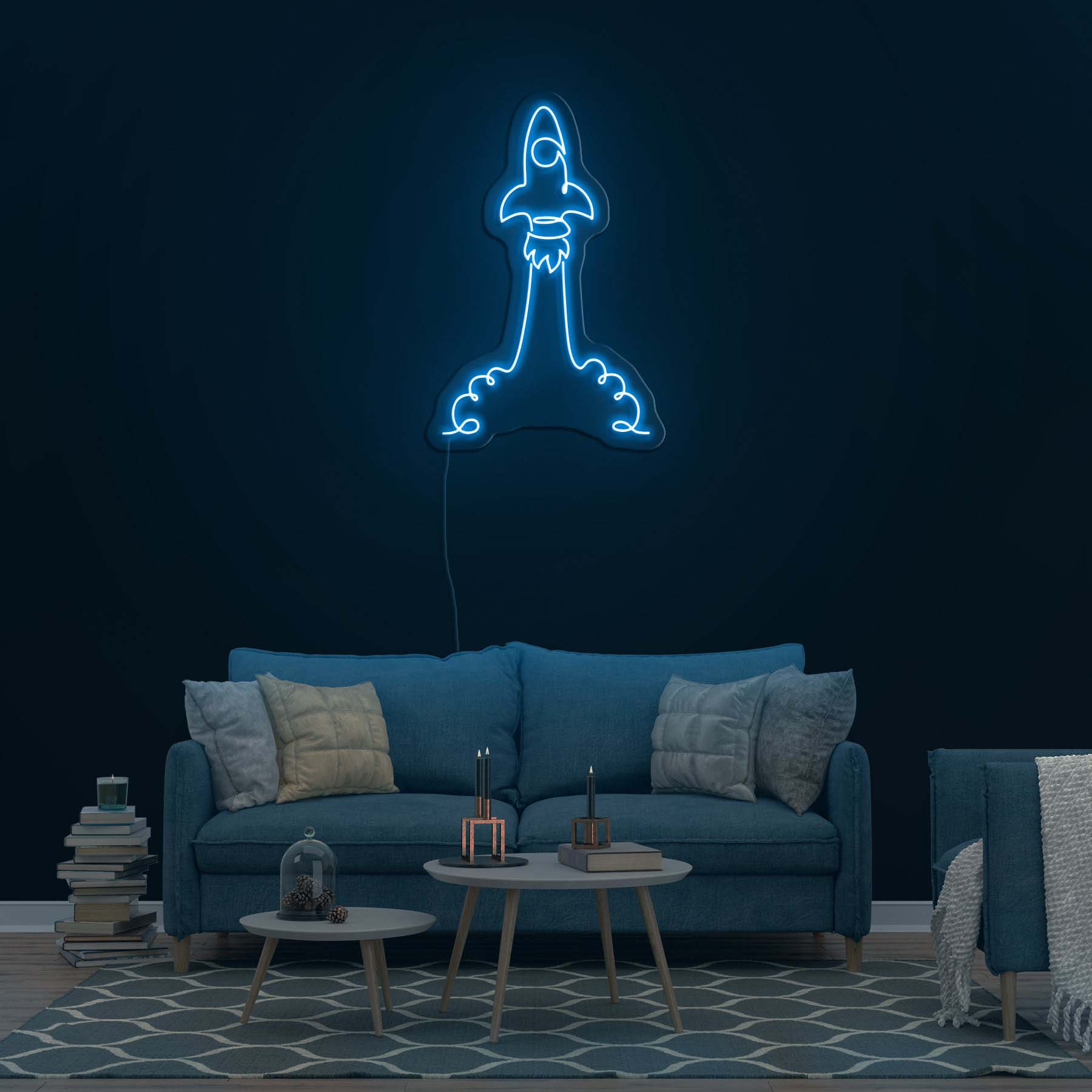 Rocket Neon Sign, Rocket Launching Neon Light, Rocket Wall Decor for Nursery, Kids Room, Party, Personalized Rocket Gift, Rocket Light