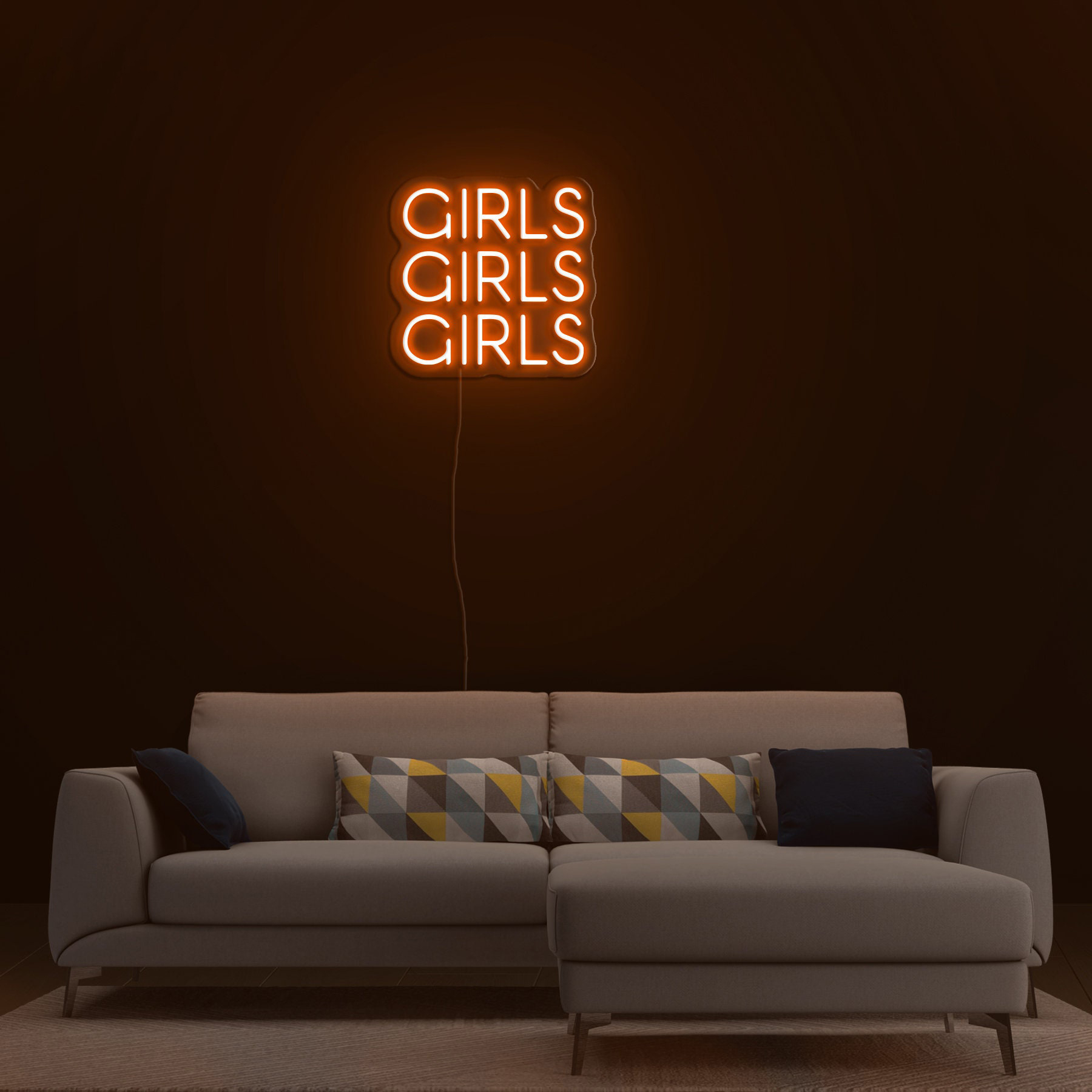 Girls, Girls, Girls Neon Sign, Bedroom Wall Decor, Neon Light Art Gift, LED Sign for Bedroom, Cute Neon Lamps,Neon Light,Kid's Birthday Gift