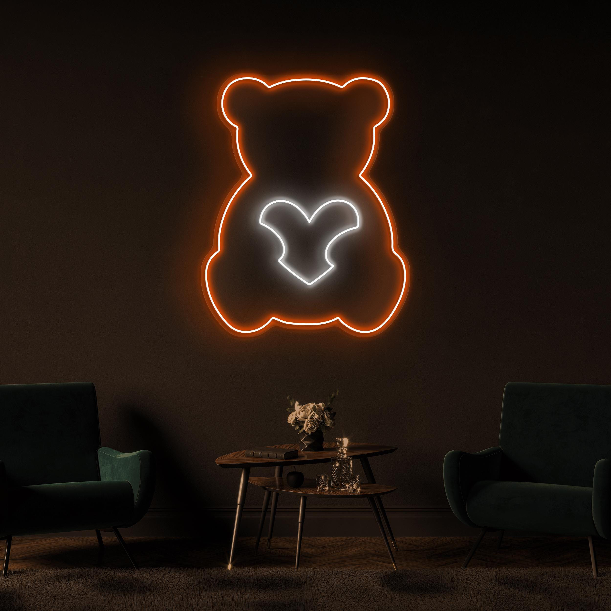 Teddy Bear Neon Sign, Teddy Bear LED Light, Cute Teddy Bear Wall Art, Nursery Room Wall Decor, Led Neon Light, Gift For Teddy Bear Lover