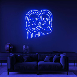 Twin Faces Neon Sign, Twin Faces LED Light, Twin Faces LED Neon Art, Double Vision Wall Art, Home Wall Decor, Custom Twin Face Neon Sign