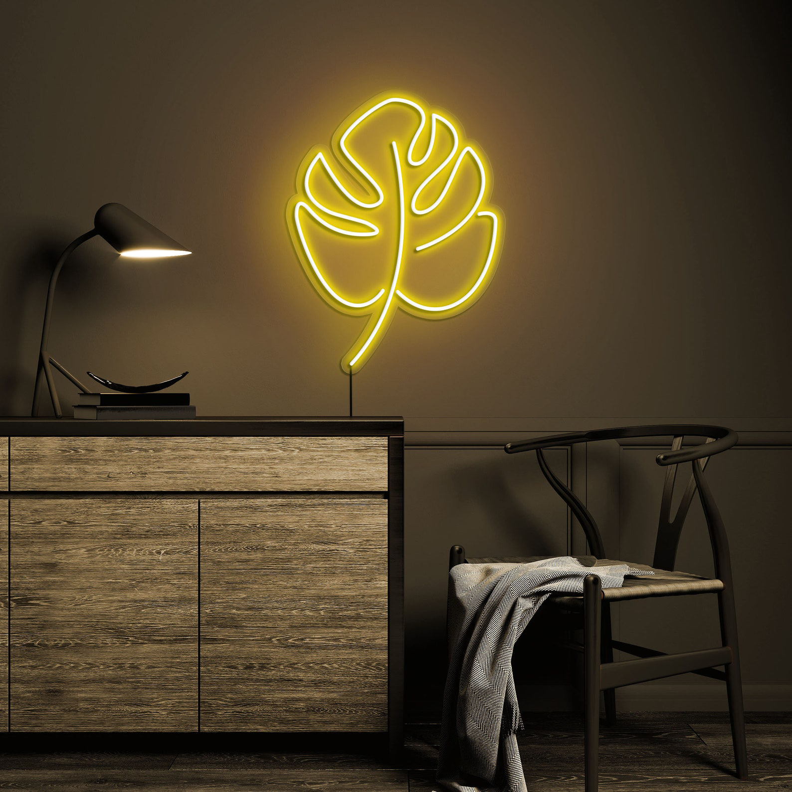 Leaf Neon Sign, Monstera Leaf LED Neon Art for Wall Decor, Leaf LED Sign for Room Decoration, Plant Neon Sign for Home, Bedroom,Green Lovers