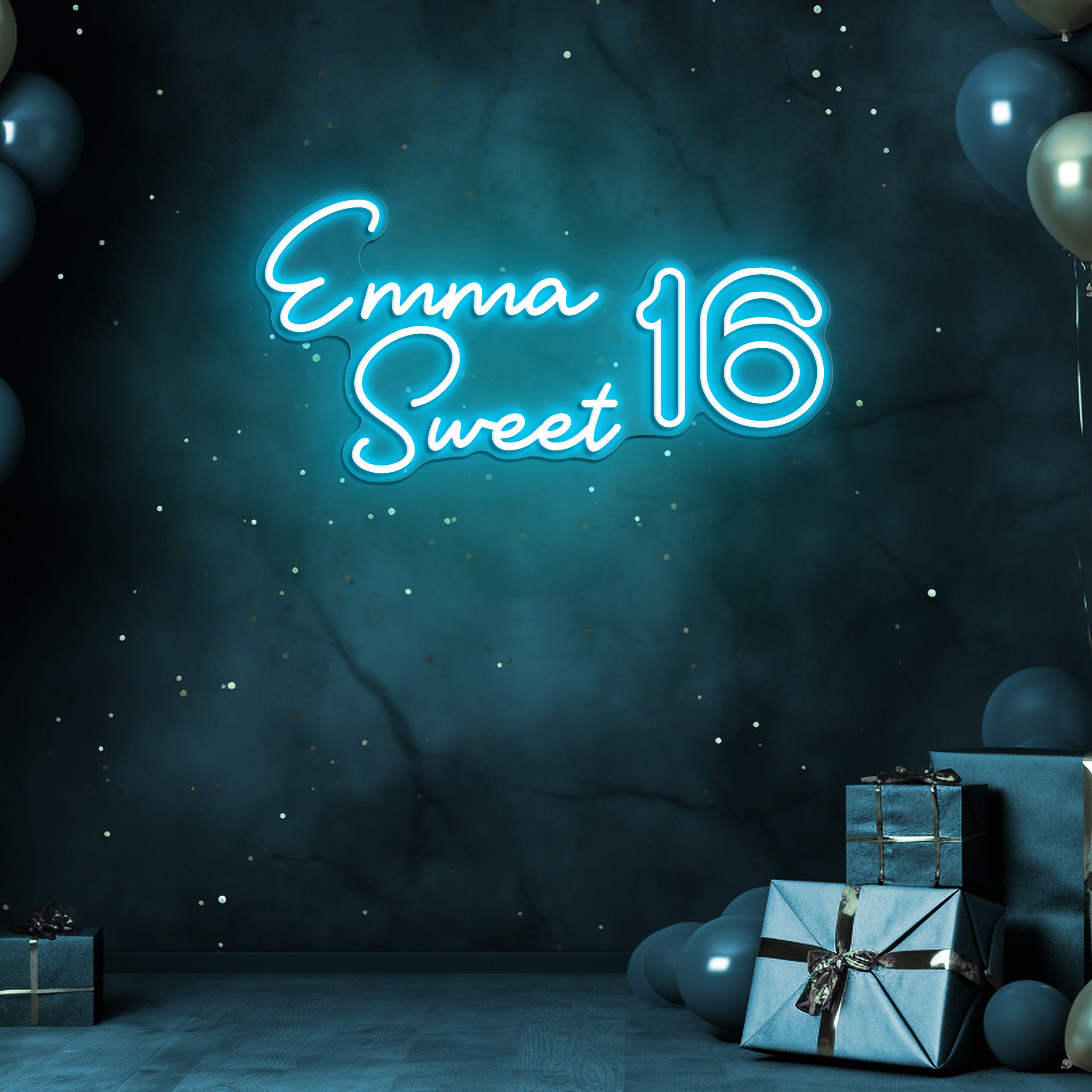 Sweet 16 Neon Sign, Glowing LED Light Decoration for 16th Birthday Party, Customizable Neon Art, Sweet Sixteen Decor, Custom Neon Sign, Gift