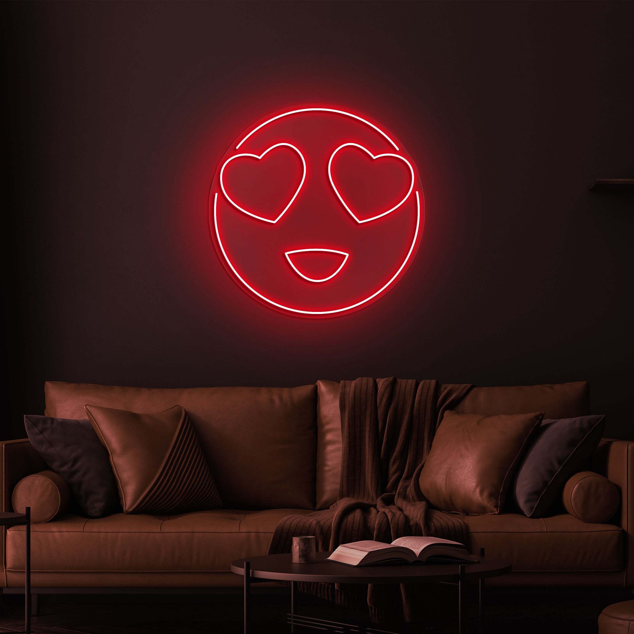 Emoji Neon Sign, Led Light, Room décor, Heart Eyes Emoji Neon Light for Couple Gift, Party decor, Wedding Decor, Backdrop decor, Gift Idea