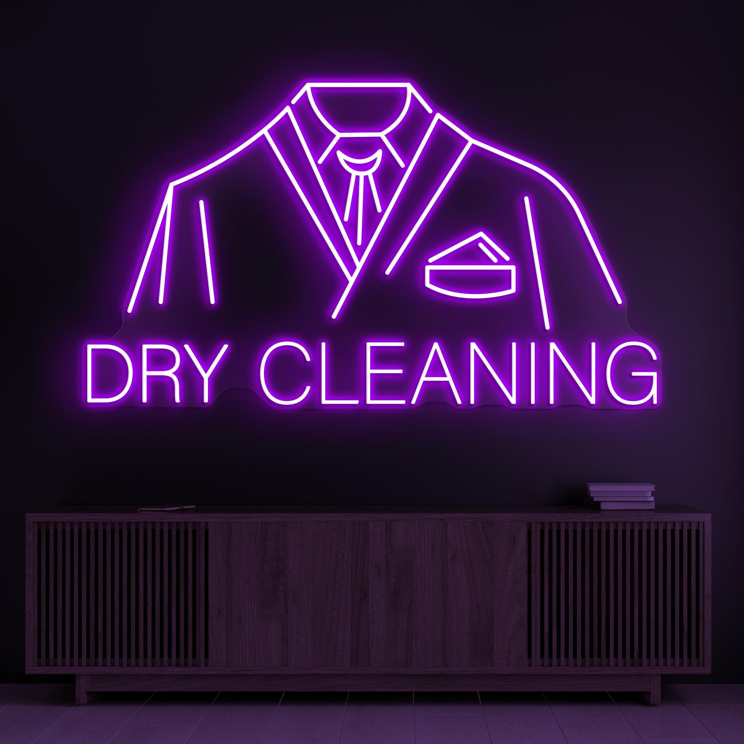 Dry Cleaning Neon Sign, Dry Cleaning LED Light, Suit Clean Wall Art, Hanger Clean Neon Decor, Garment Care Light, Dry Clean Shop Wall Decor