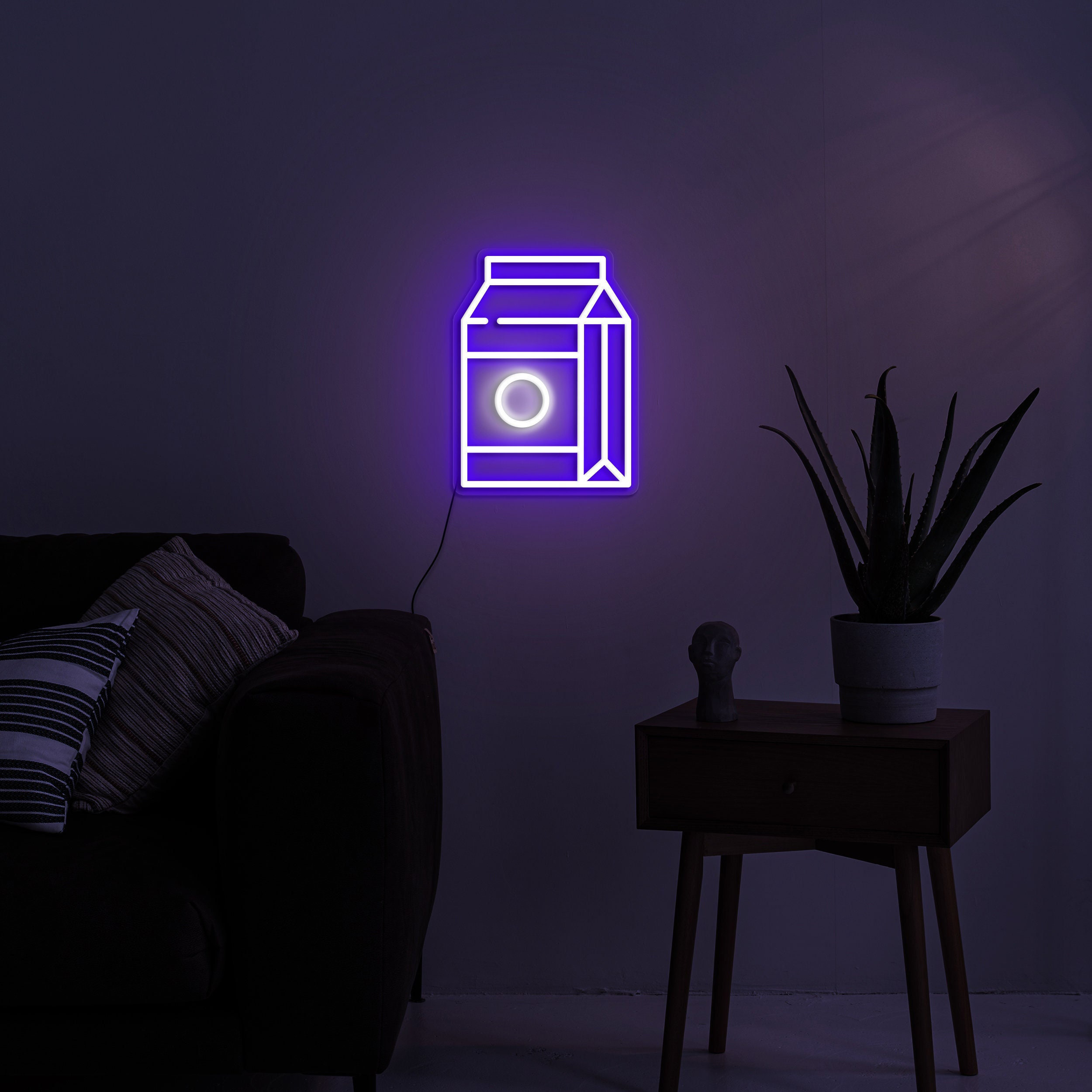Milk Carton LED Neon Sign | Cute Kids Room Lamp | Dimmable Wall Art | USB Powered | Party Decoration | Custom Milk Box Neon Light| Neon Sign