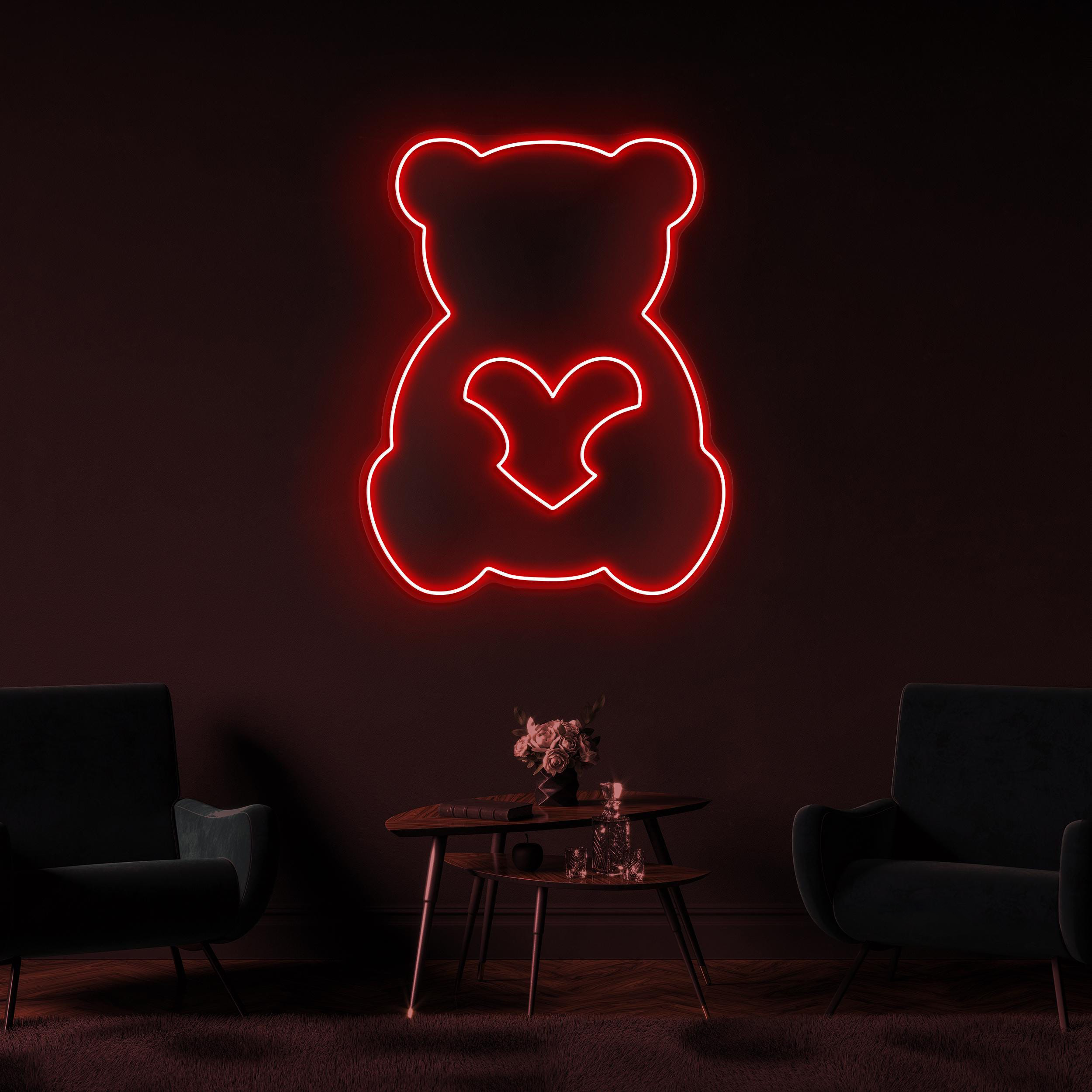 Teddy Bear Neon Sign, Teddy Bear LED Light, Cute Teddy Bear Wall Art, Nursery Room Wall Decor, Led Neon Light, Gift For Teddy Bear Lover