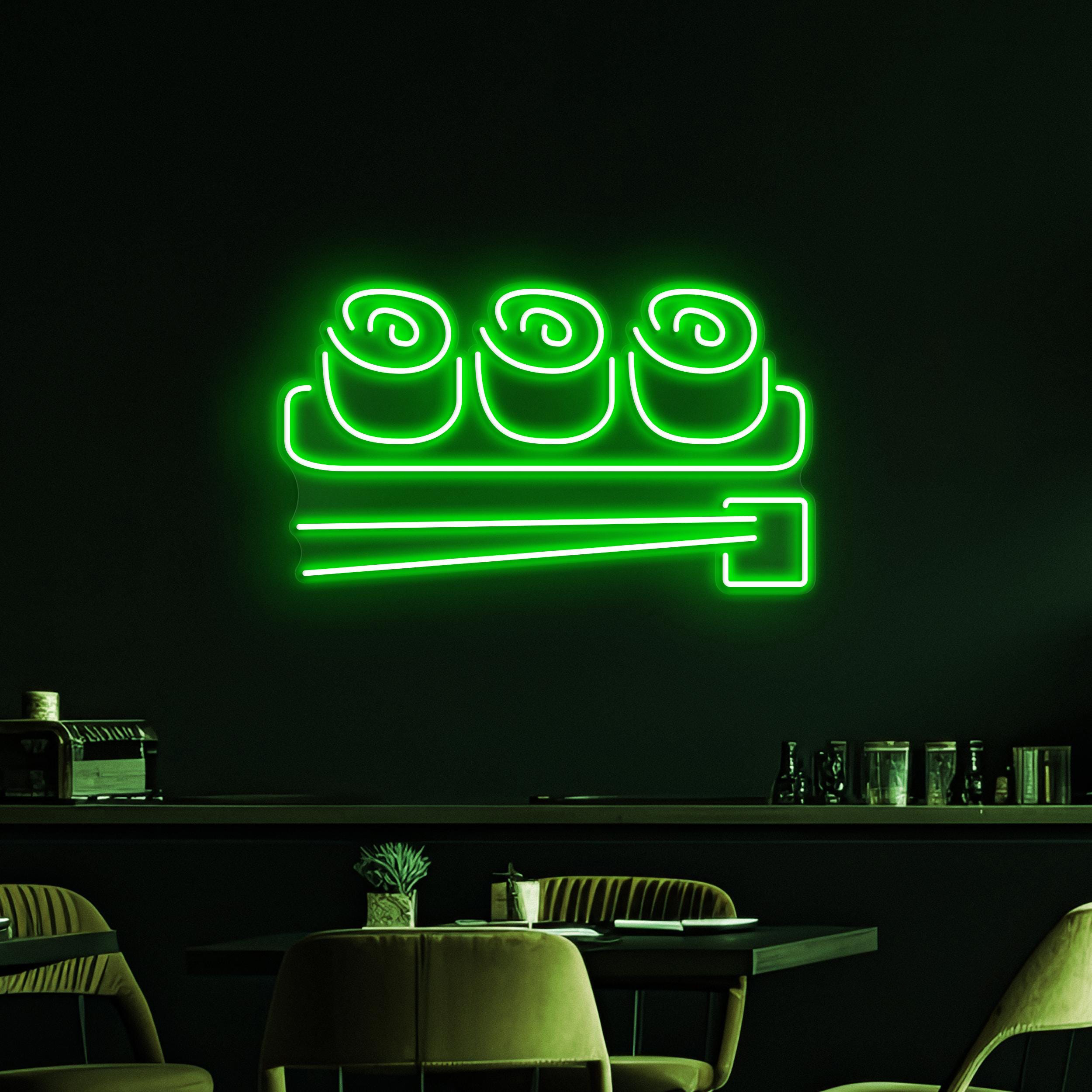 Sushi Neon Sign, Sushi LED Light, Japanese Food Wall Decor, Kawaii Food Wall Art, Japanese Restaurant Neon Light, Cafe and Bar Neon Decor