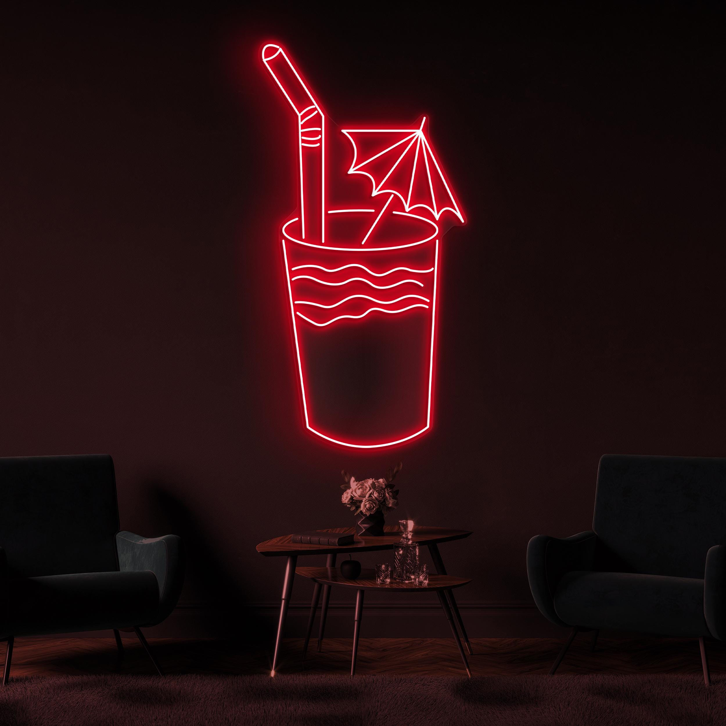 Cocktail Neon Sign, Cocktail LED Light, Party Wall Decor, Drink Corner Wall Art, Bar and Cafe Neon Light, Beach Neon Sign, Summer Neon Decor