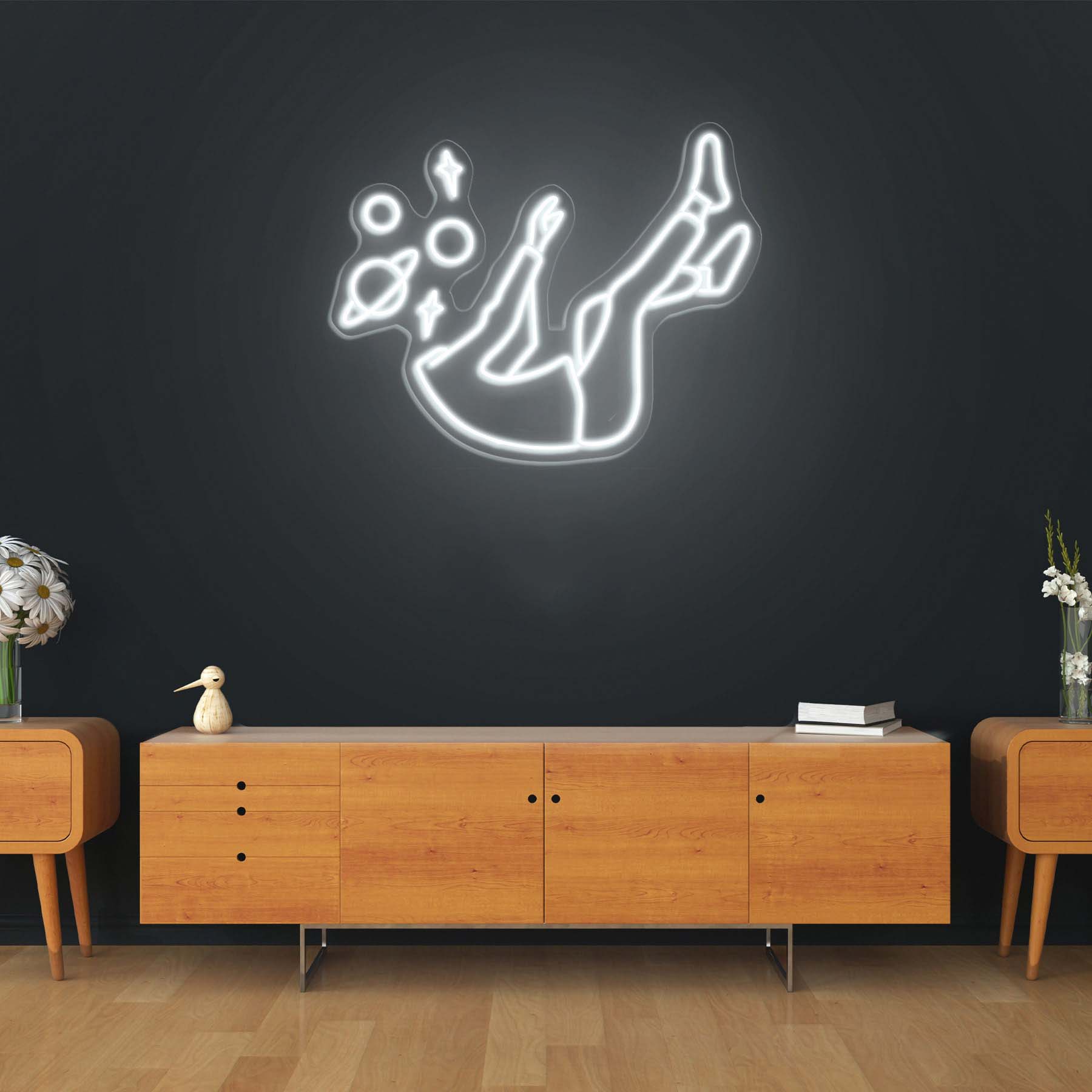 Space Head Neon Sign, Falling Into Space LED Wall Decor, Celestial Room Lighting, Home Art, Space Head Neon Sign, LED Neon Light, Room Decor