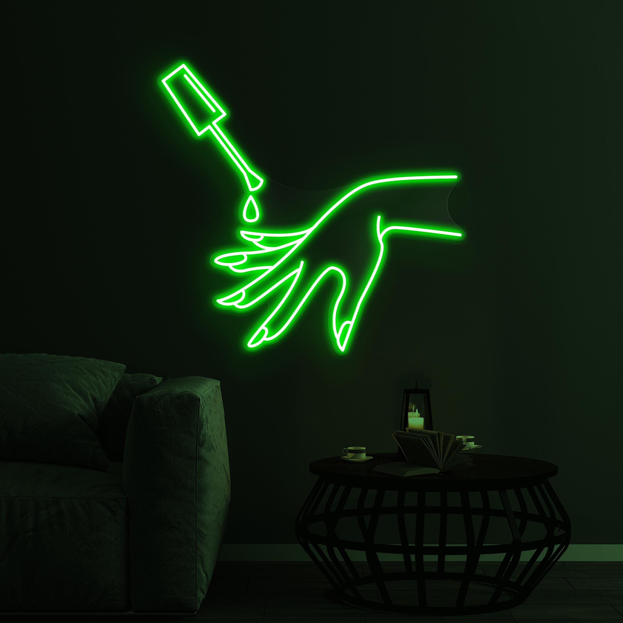 Hand Painting Nails Neon Sign, Hand & Nail Polish LED Light, Nail Polish Hand Light, Beauty Salon Decor, Nail Artist Home Decor, Girly Room