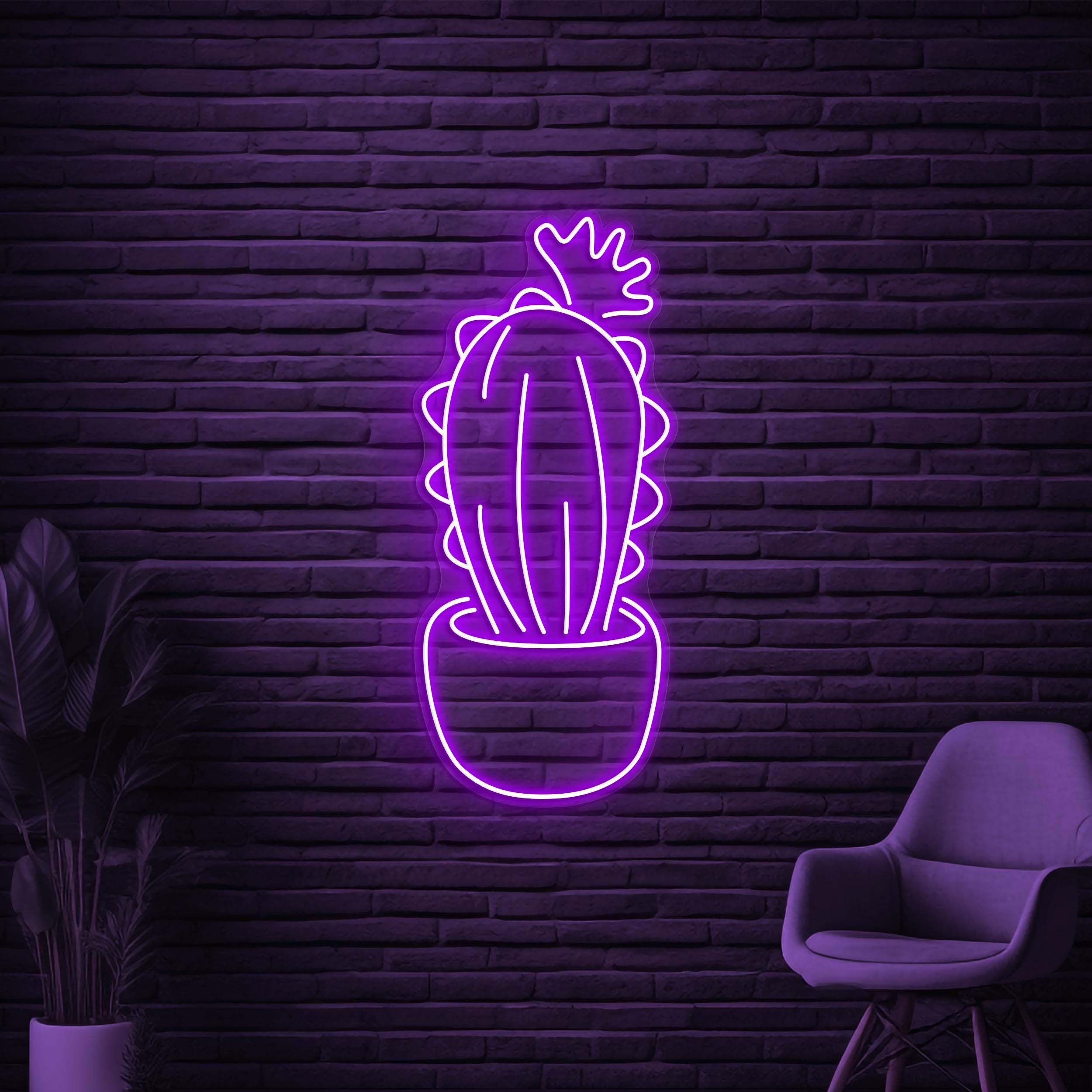 Cactus Neon Sign, Cactus LED Sign, Plant Wall Decor, Plant Shop Wall Art, Personalized Sign, Home Wall Art, Kids Room Decor, Flower Shop Art