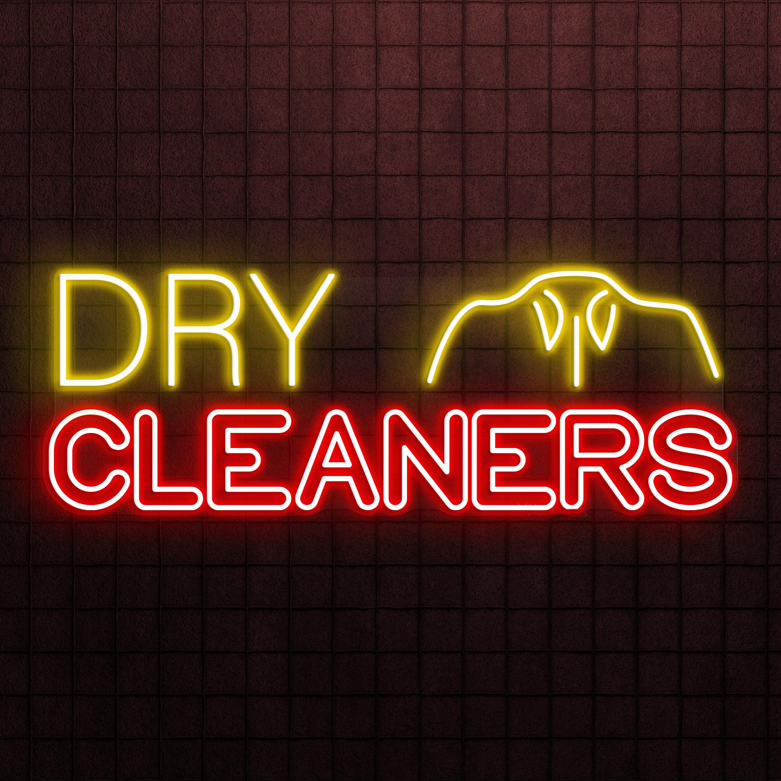 Dry Cleaners Neon Sign, Dry Cleaners LED Light, Shirt Wall Art, Hanger Clean Neon Decor, Laundry Room Decor, Dry Clean Shop Wall Decor, Gift