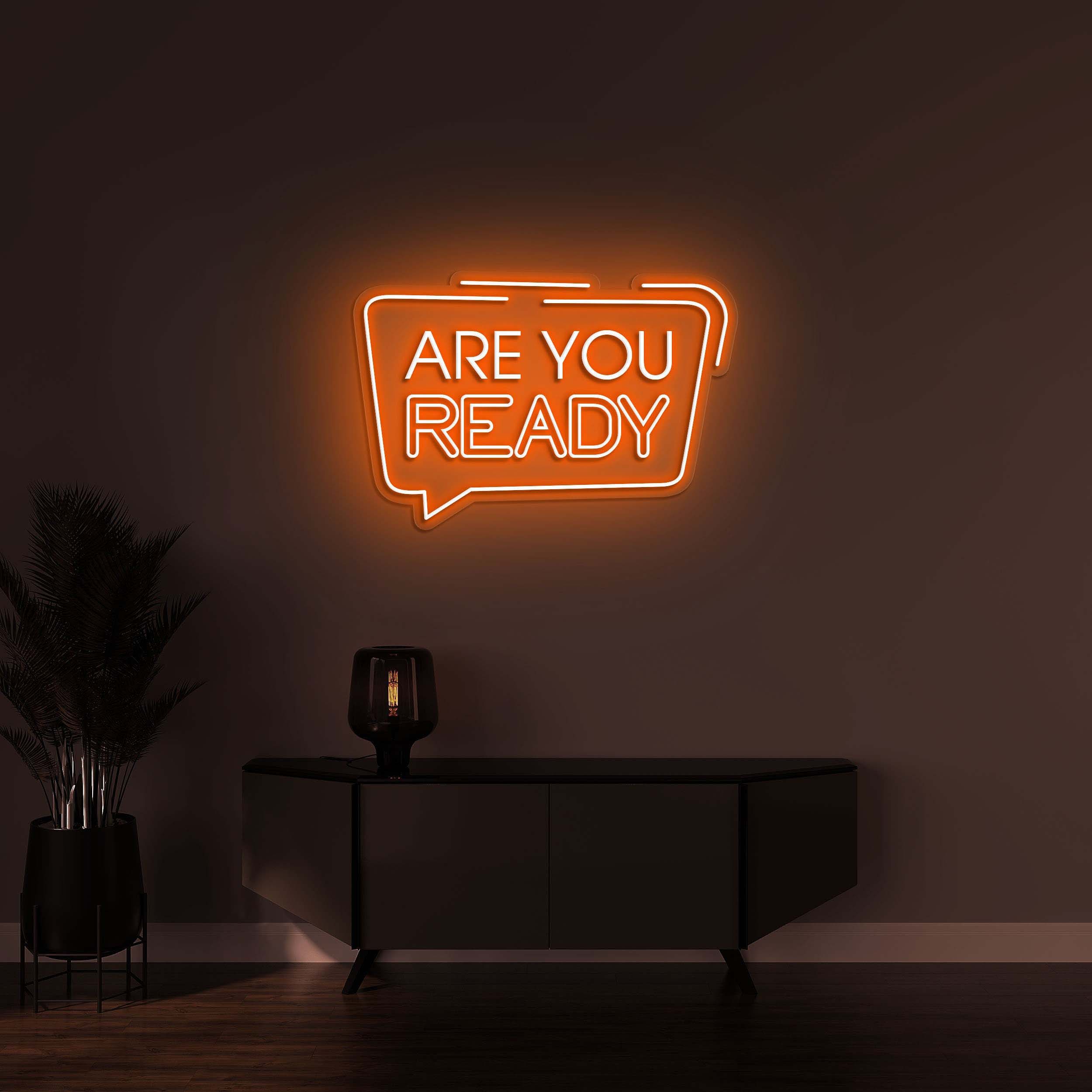 Are You Ready Neon Light, LED Sign for Gym, Game Room, Home, Office, Event Spaces, Wall Decor for Readiness and Motivation, Neon Light Decor