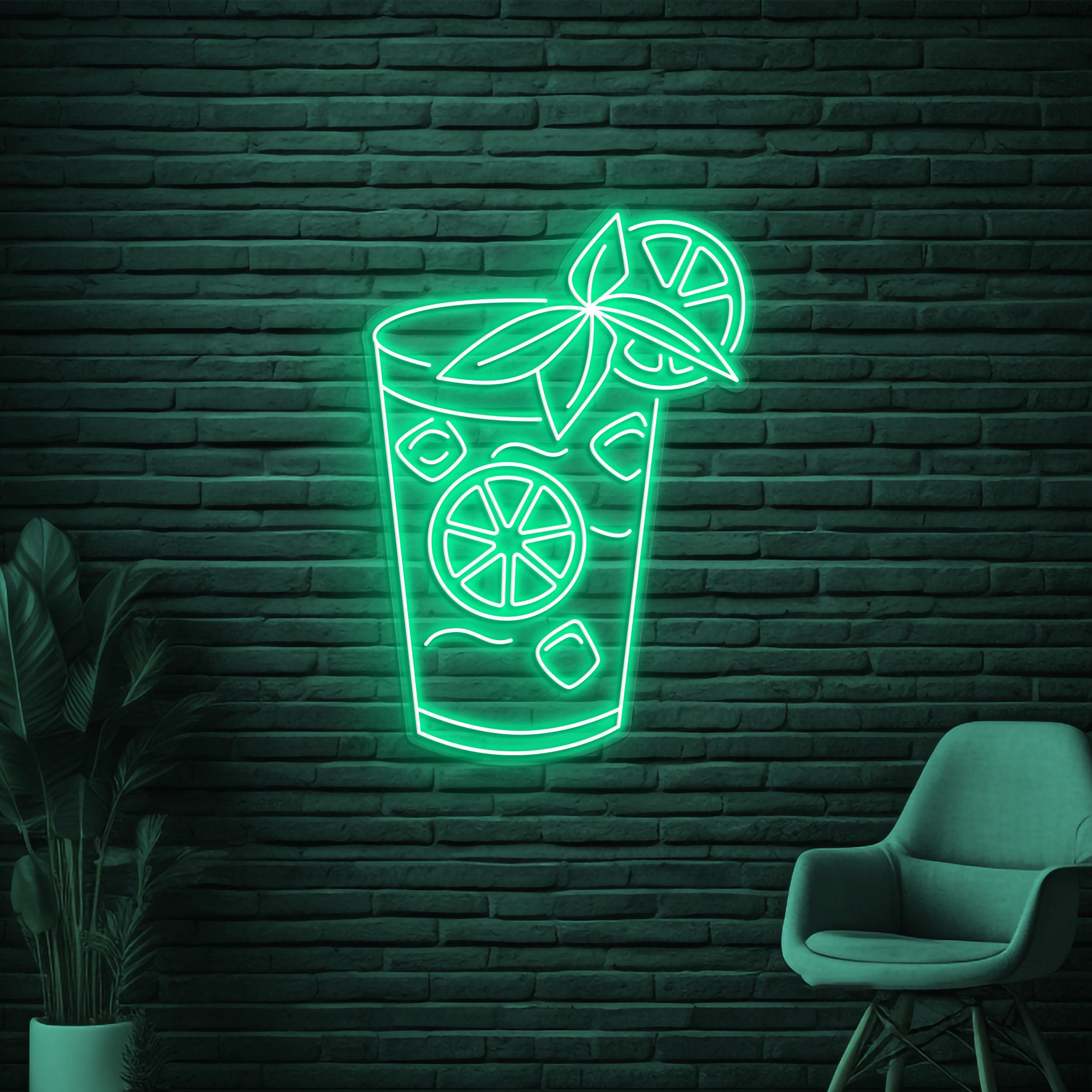 Mojito Neon Sign, Mojito LED Light, Cocktail Wall Decor, Bar Pub Wall Art, Mojito Cocktail Neon Light, Drink Corner Art, Cocktail Lover Gift