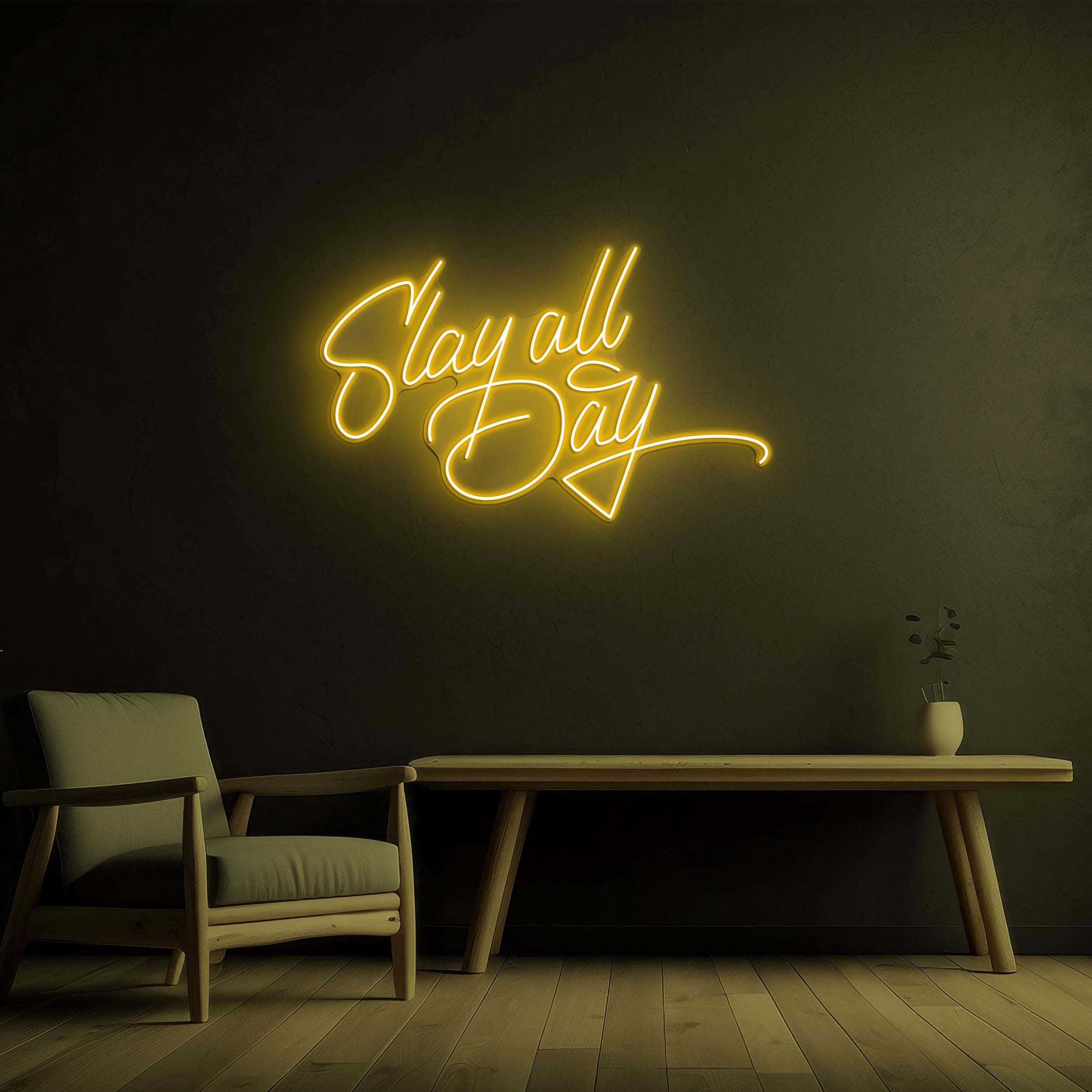 Slay All Day Neon Sign, Slay All Day LED Light, Slay All Day Wall Art, Room, Home Decor, Aesthetic Decor, Motivational Decor, Boss Mode Sign