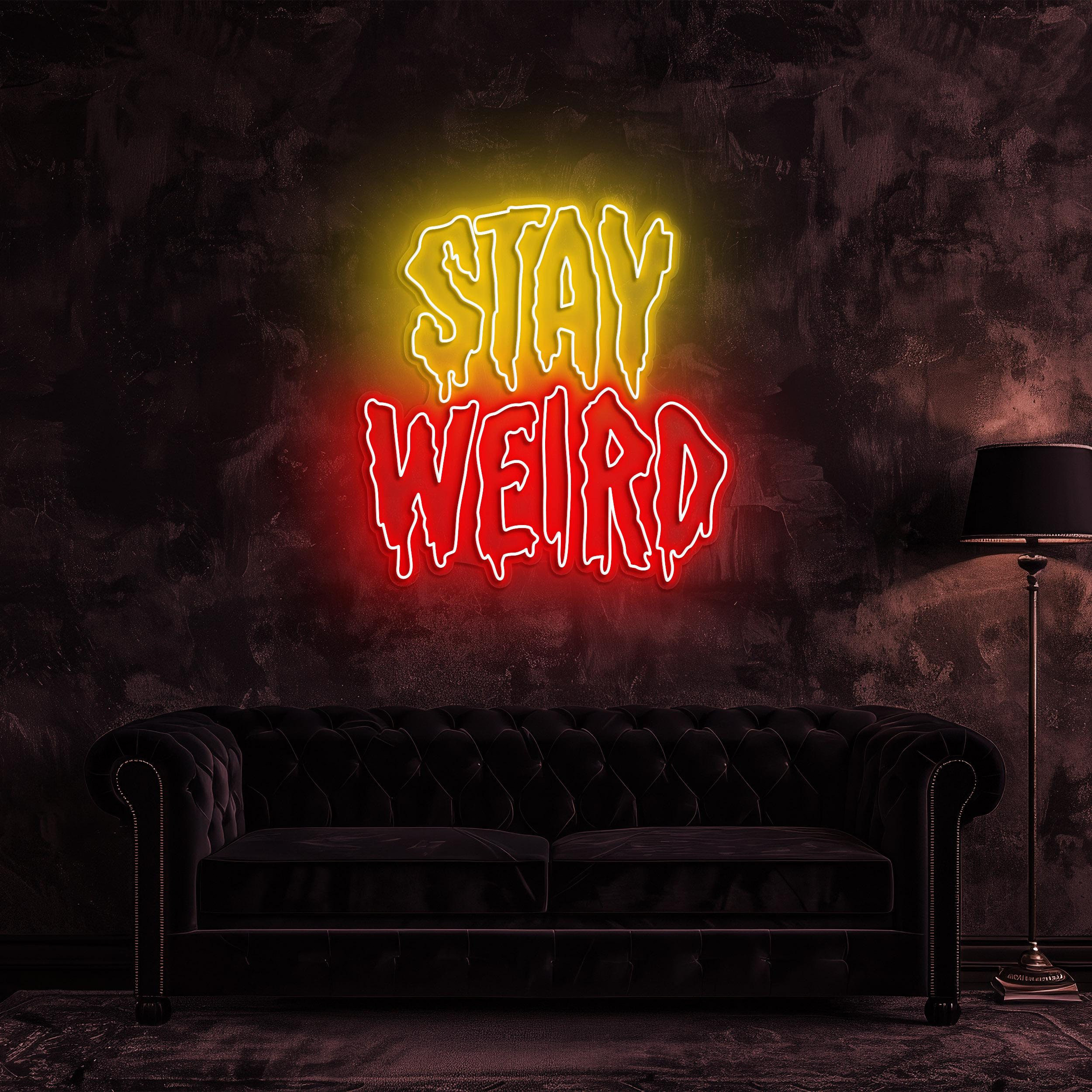 Stay Weird Dipping Neon Sign, Stay Weird Neon Light, Inspirational Wall Art Decor for Bedroom, Game Room, Stay Weird Neon Light, Gift idea