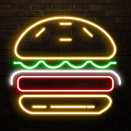 Burger Neon Sign, Burger LED Light, Hamburger Wall Art, Fast Food Restaurant Neon Light, Burger Shop Wall Decor, Gift For Burger Lover