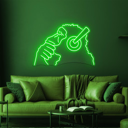 Monkey with Headphones Neon Sign, Monkey Headphones LED Light, Gorilla Wall Decor, Gorilla with Headphones Neon Art, Music Club Wall Art