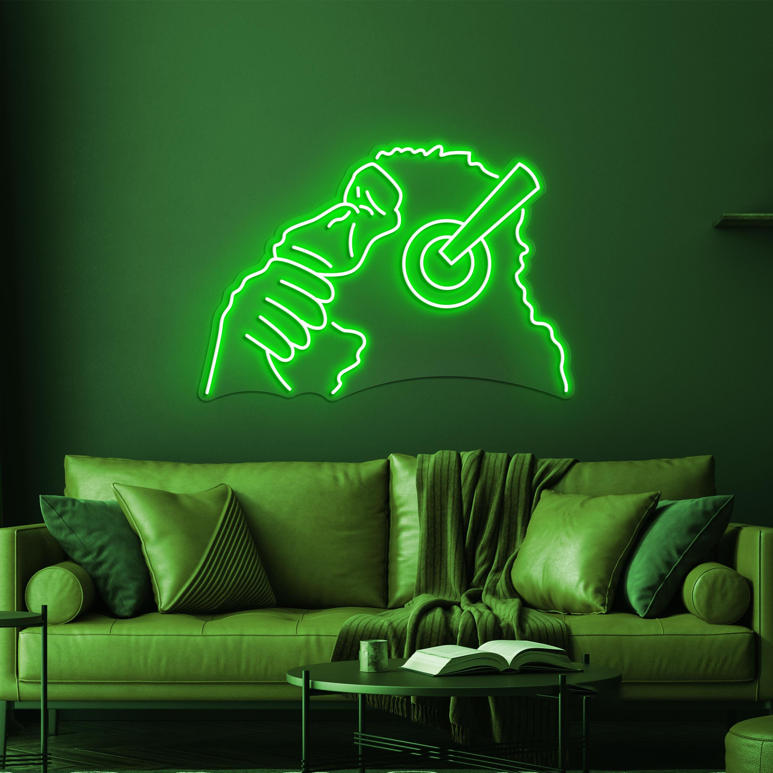 Monkey with Headphones Neon Sign, Monkey Headphones LED Light, Gorilla Wall Decor, Gorilla with Headphones Neon Art, Music Club Wall Art