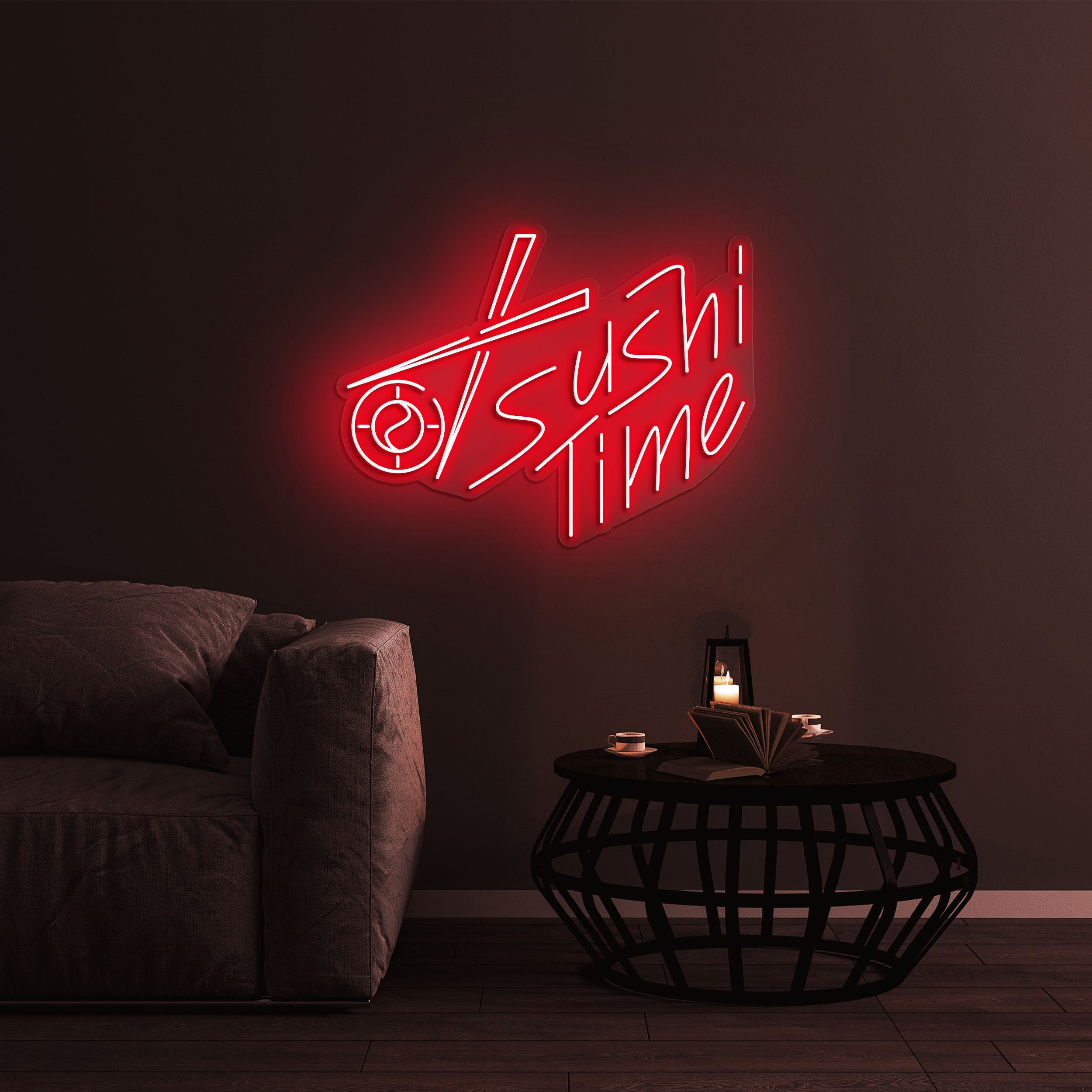 Sushi Time Neon Sign, Kitchen Decor Sign for Sushi Lovers, LED Wall Decor for Japanese Cuisine, Restaurants, and Home Kitchen Decor, SIgn