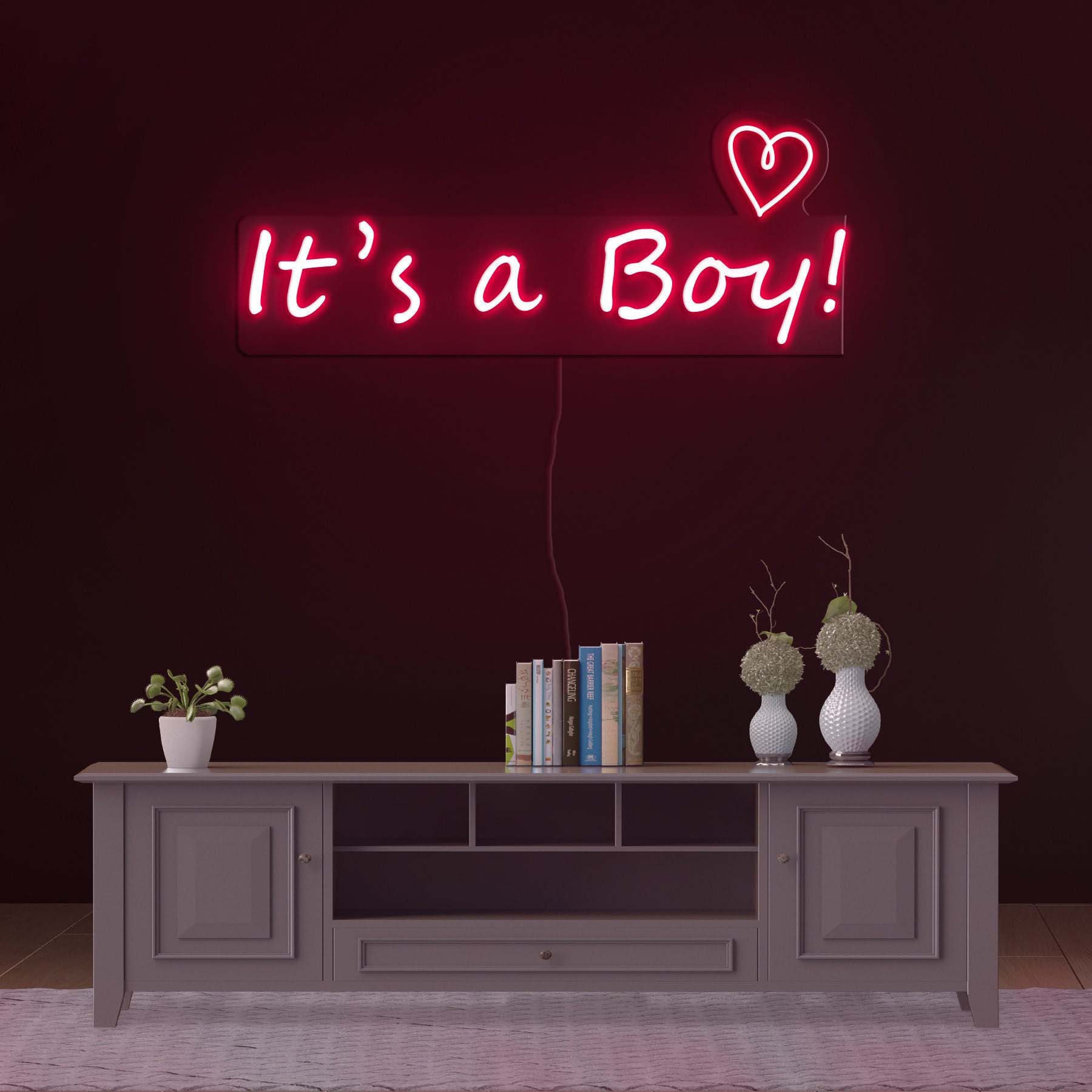 It's a Boy Neon Sign, Baby Shower Decor and Gift, Nursery Wall Art, Personalized LED Neon Light for Birthday Party, Custom Wall Decor