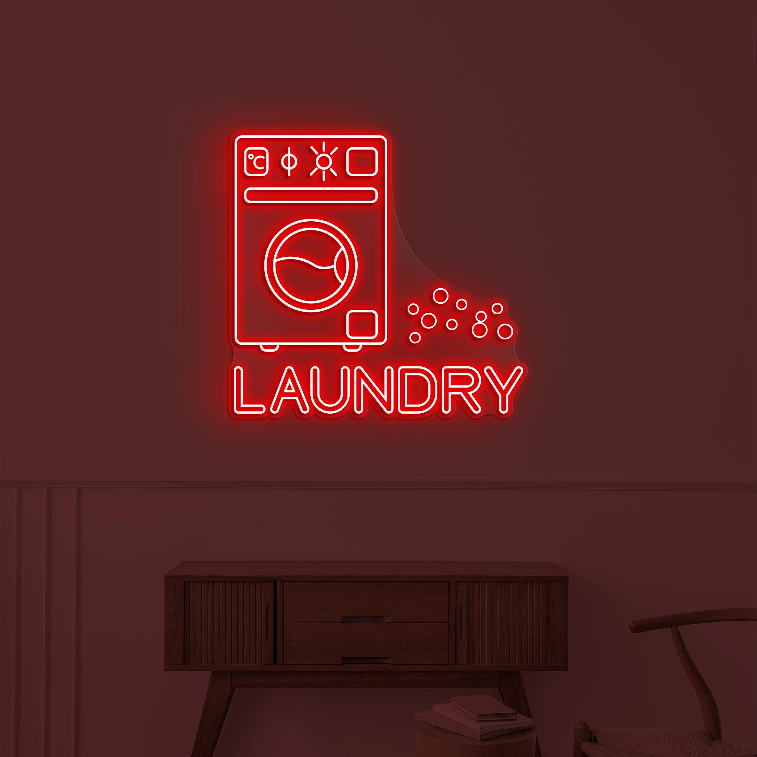 Laundry Neon Sign, Laundry Machine LED Light, Washing Machine Wall Decor, Washer Neon Light, Laundry Appliance Wall Art, Dirty Kitchen Decor