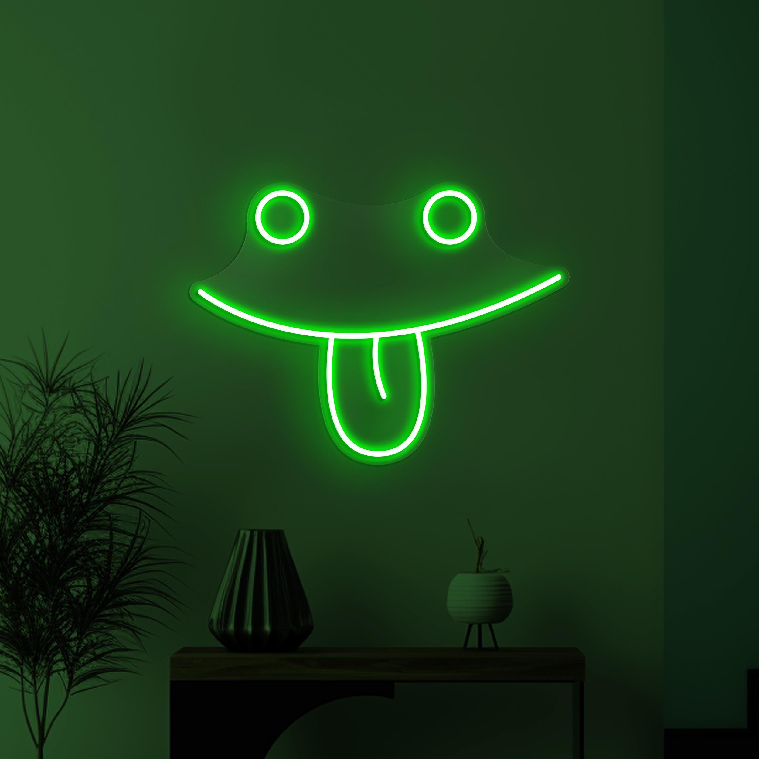 Smiley Face Neon Sign, Smiley Face Emoji LED Light, Tongue Out Wall Decor, Silly Face Wall Art, Kids Room Neon Light, Happy Face Led Sign