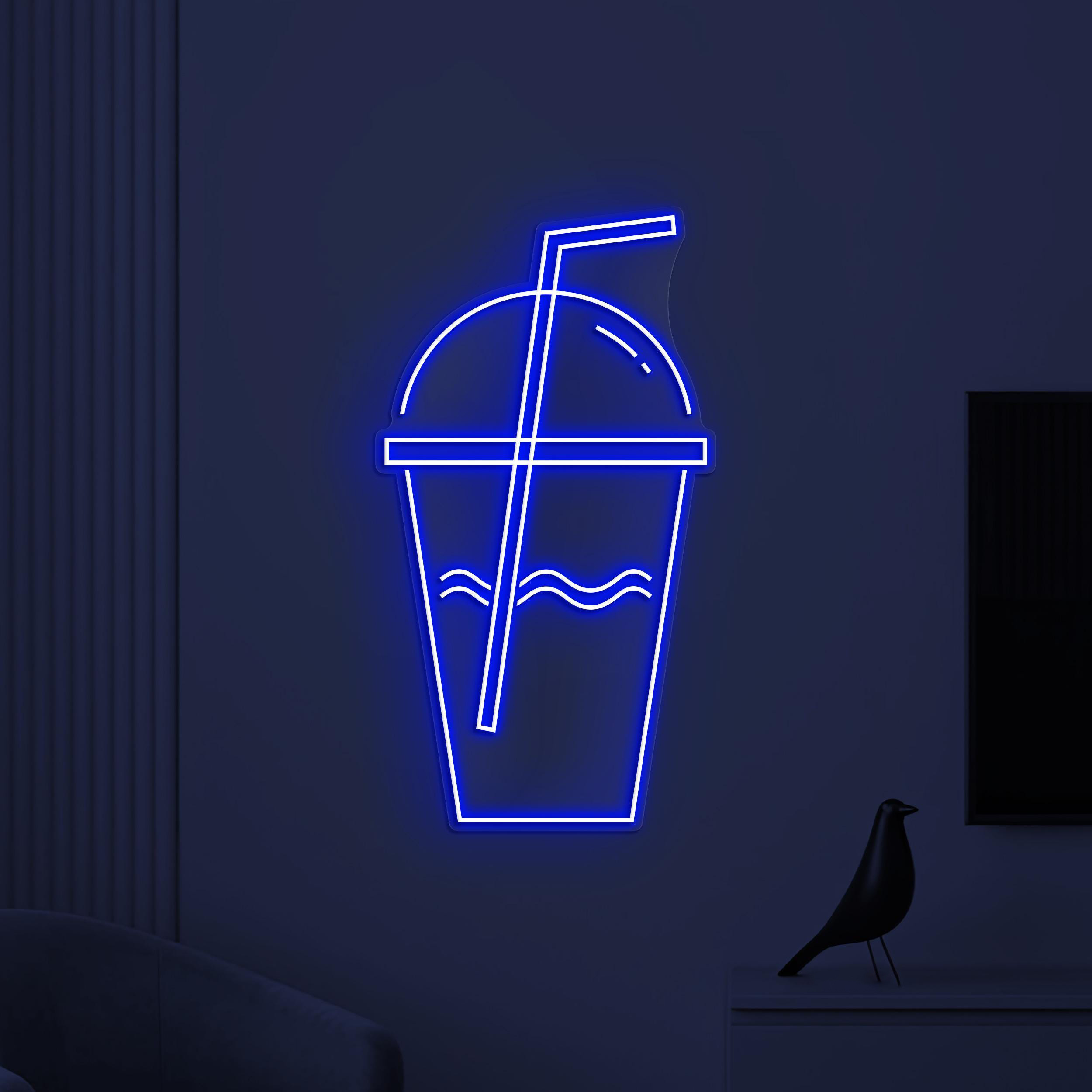 Drink Cup Neon Sign, Drink Coffee LED Light, Coffee Wall Decor, Coffee Time Wall Art, Bar, Cafe & Drink Corner Light, Kitchen Neon Wall Art