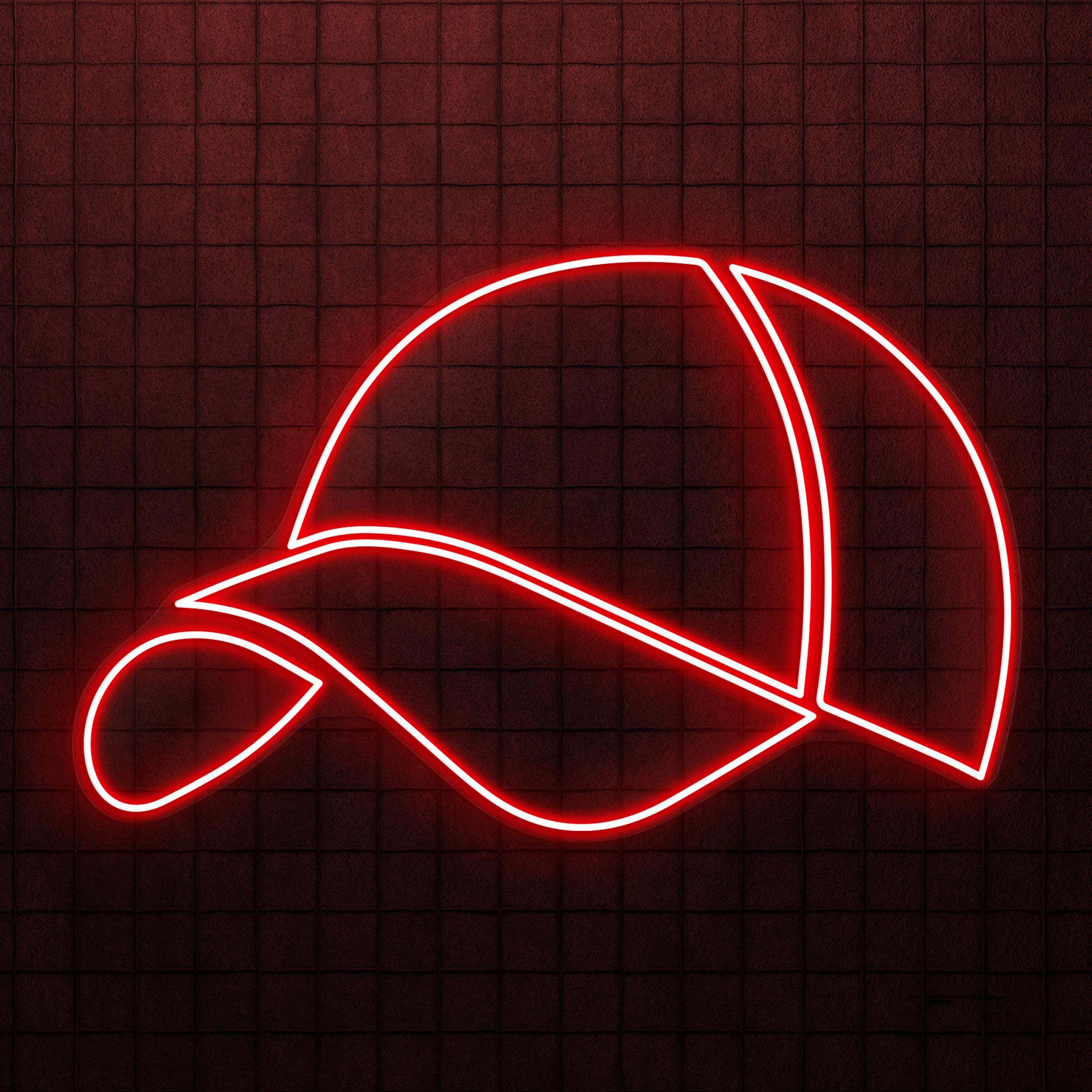 Cap Neon Sign, Baseball Cap LED Light, Sports Shop Wall Art, Trucker Hat Wall Decor, Kids Room Neon Light, Home Wall Decor, Bar and Cafe Art