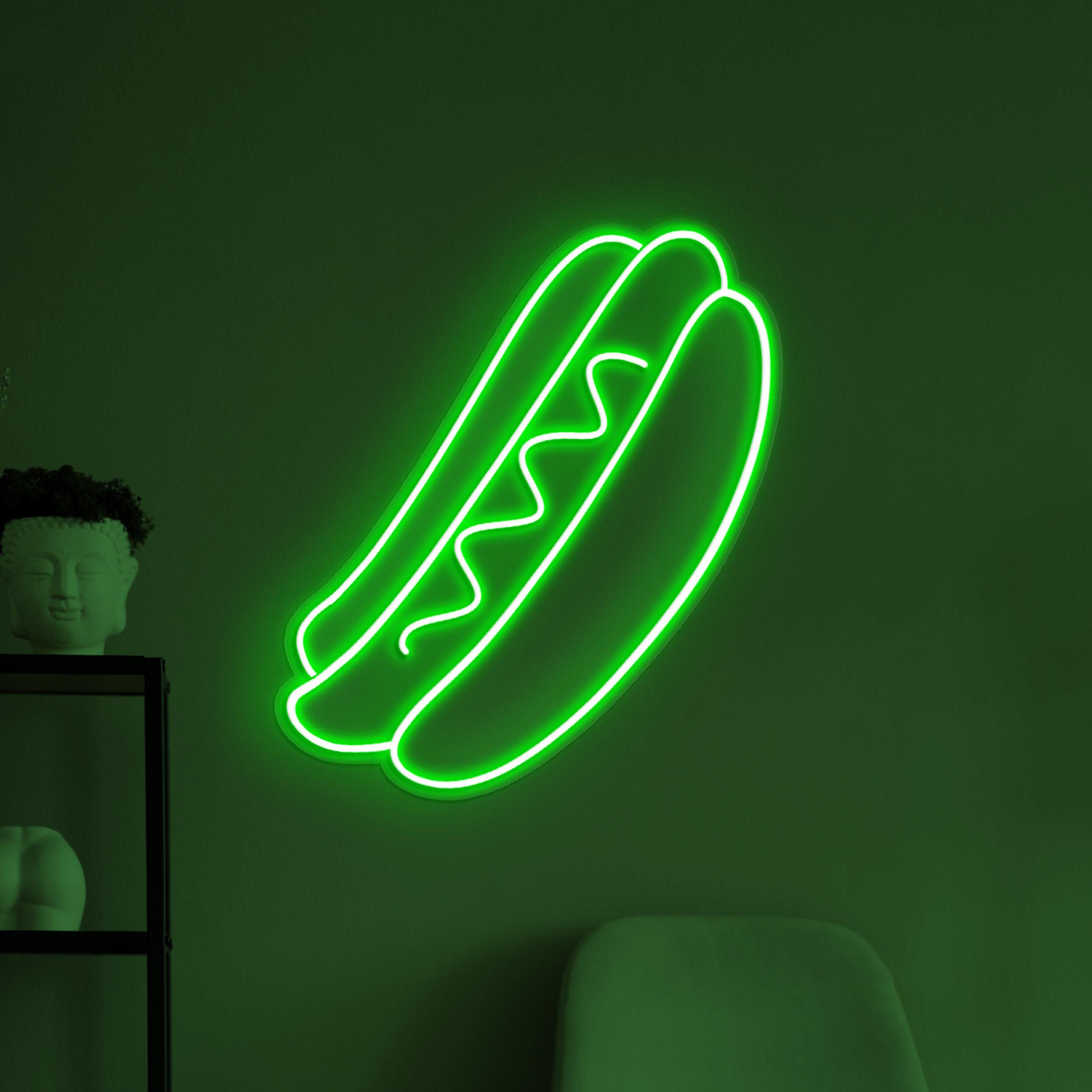 Hot Dog Neon Sign, Hot Dog LED Light, Fast Food Wall Decor, Fast Food Restaurants Wall Art, Hot Dog Shop Sign, Kitchen Decor, Hot Dog Lover