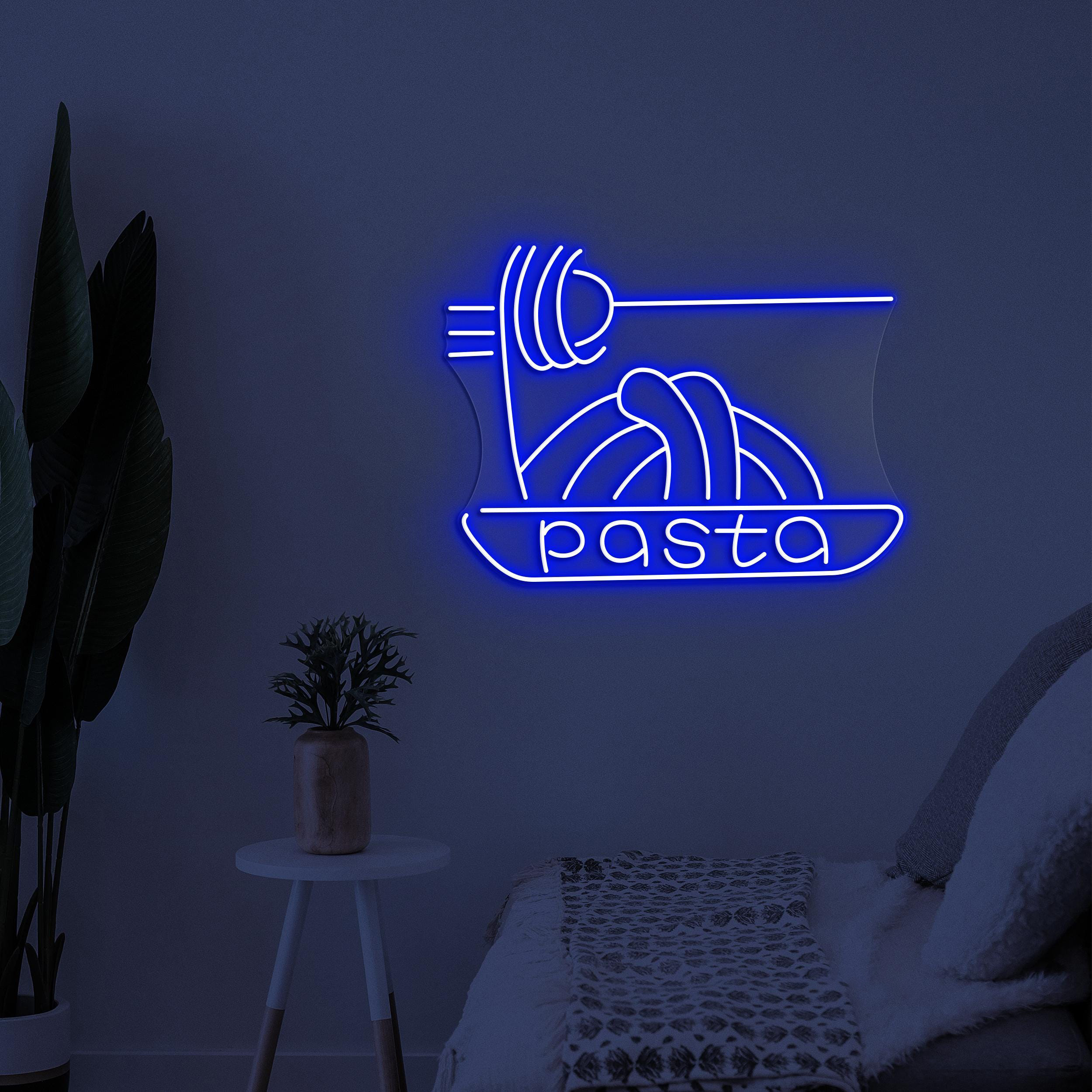 Pasta Neon Sign, Pasta LED Light, Restaurants Wall Decor, Noodle Wall Art, Pasta Shop Neon Light, Kitchen Neon Decor, Spaghetti Wall Light