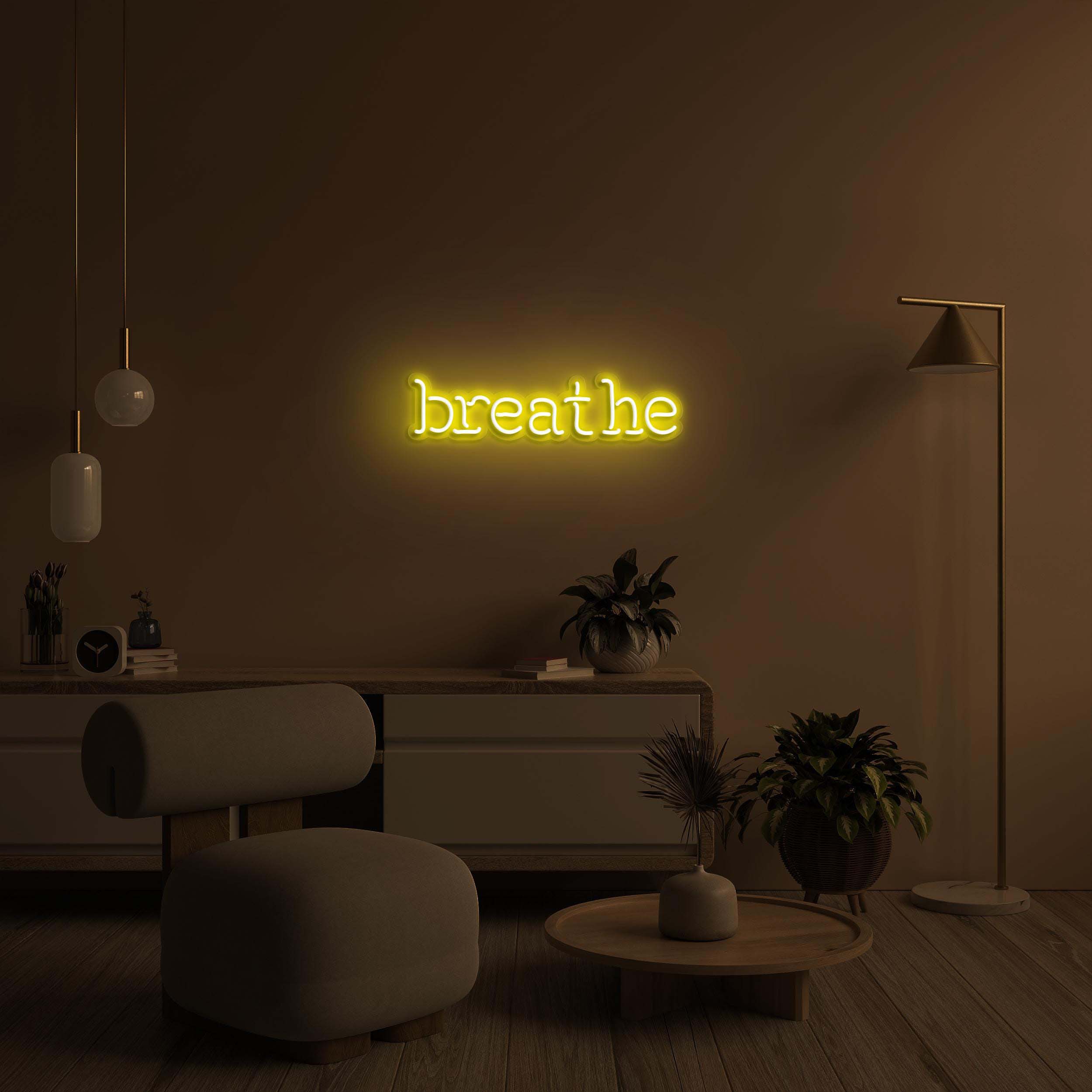 Breathe Neon Sign, Breathe LED Light, Motivational Wall Art, Breathe Wall Art, Decor for Yoga and Pilates Classroom, Gym, Meditation Area