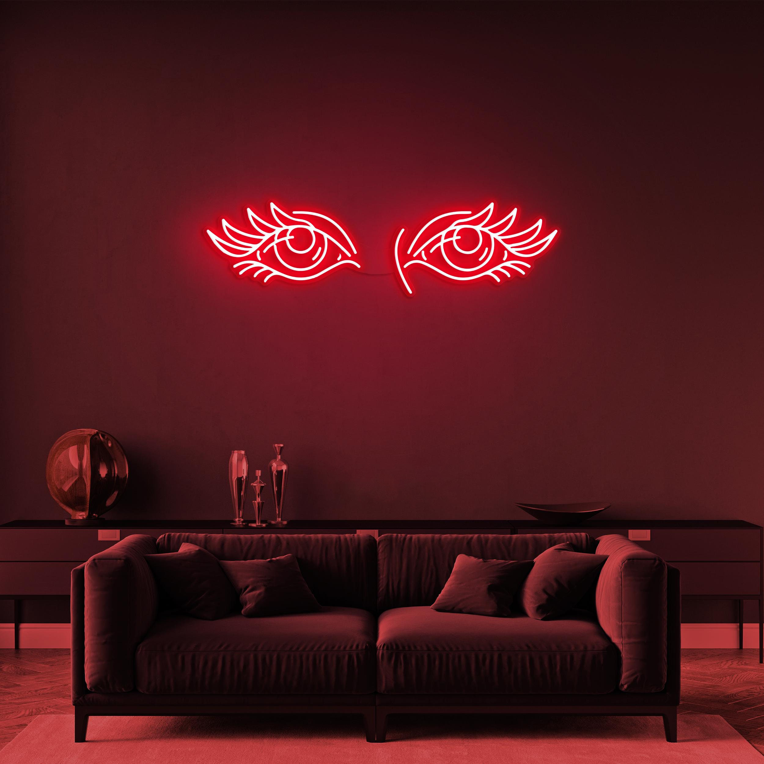 Eyes Neon Sign, Eyes LED Light, Anime Art Sign, Eyes Wall Decor, Home, Party Decor, Salon Wall Art, Two Eyes Neon Light, Custom Neon Sign