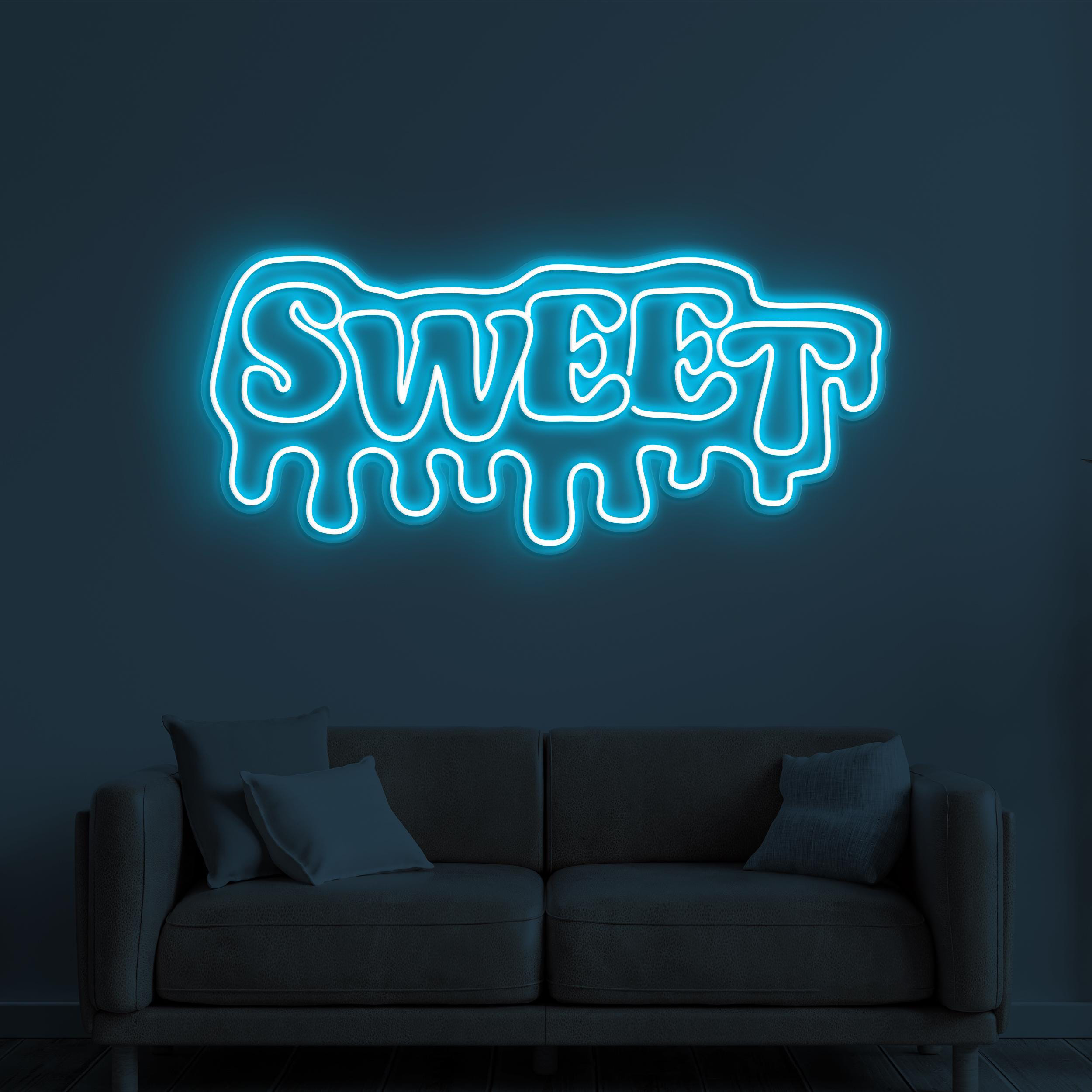 Sweet Neon Sign, Sweet LED Light, Ice Cream Shop Wall Decor, Sweet Logo Wall Art, Business Logo Neon Light, Candy Shop Decor, Dessert Lover