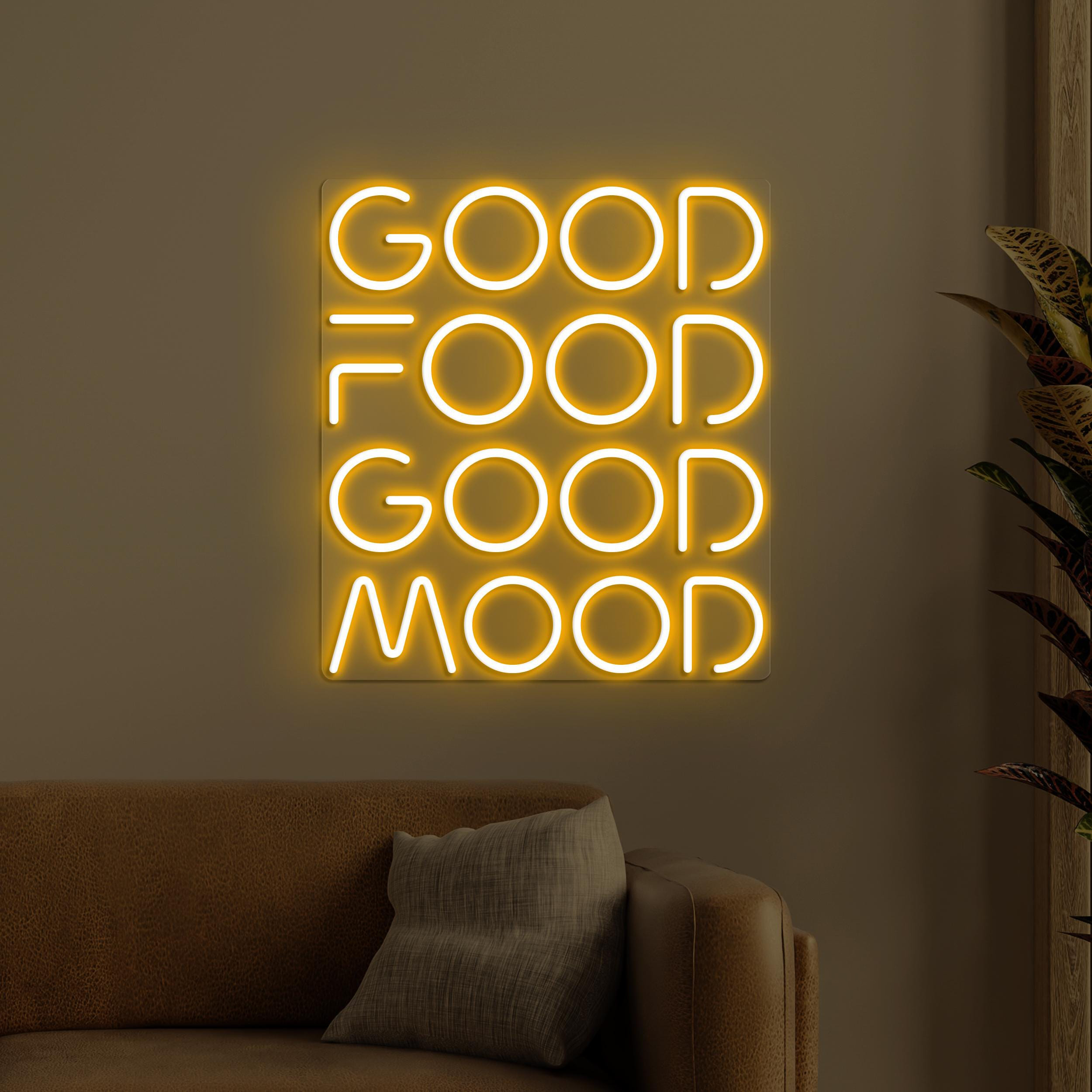Good Food Good Mood Neon Sign, Good Food Good Mood LED Light, Food Business Sign, Kitchen Wall Decor, Party Wall Art, Bar & Cafe Neon Light