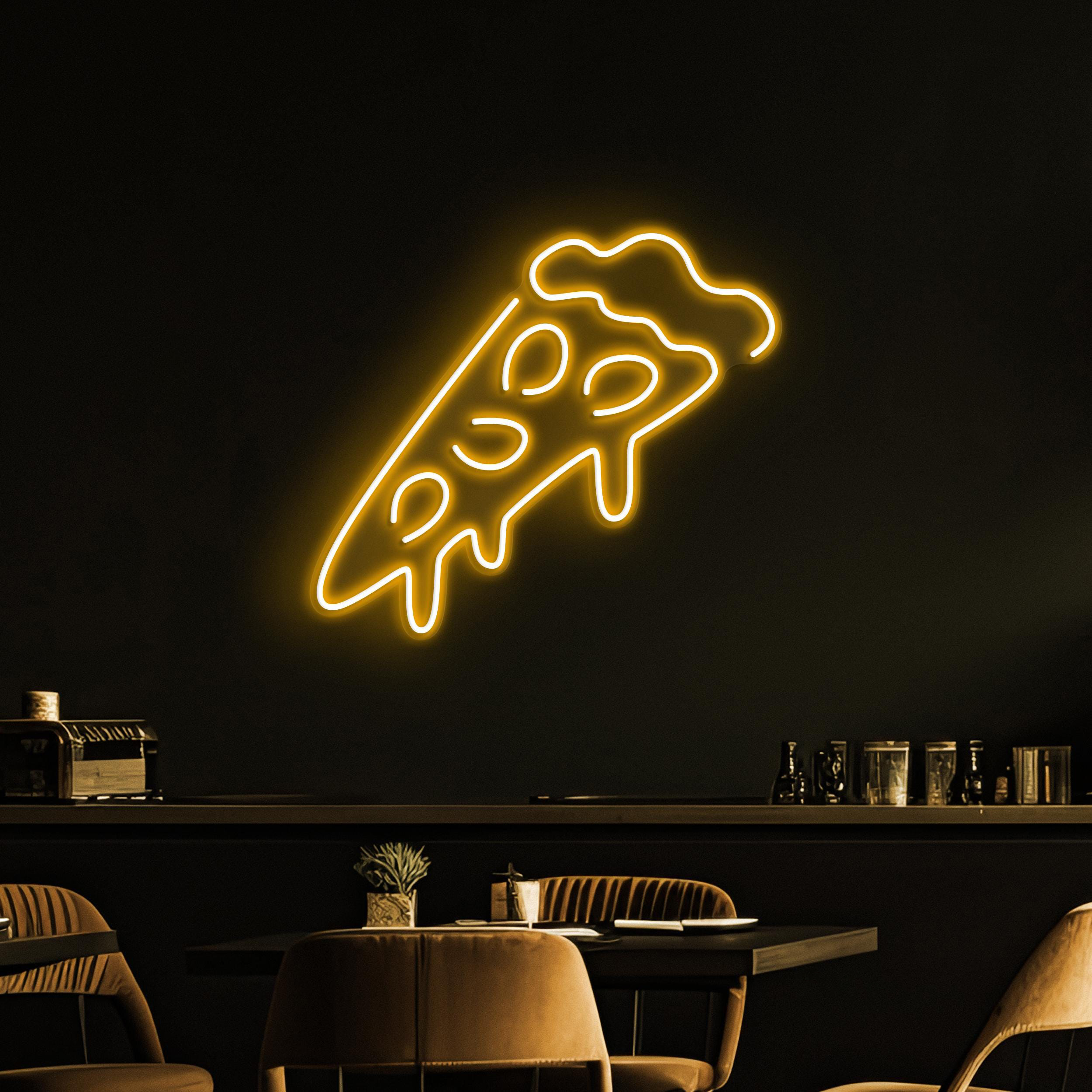 Pizza Neon Sign, Pizza Slice LED Light, Kitchen Wall Decor, Pizza Shop Wall Art, Home Neon Sign, Custom Neon Light, Gift For Pizza Lovers