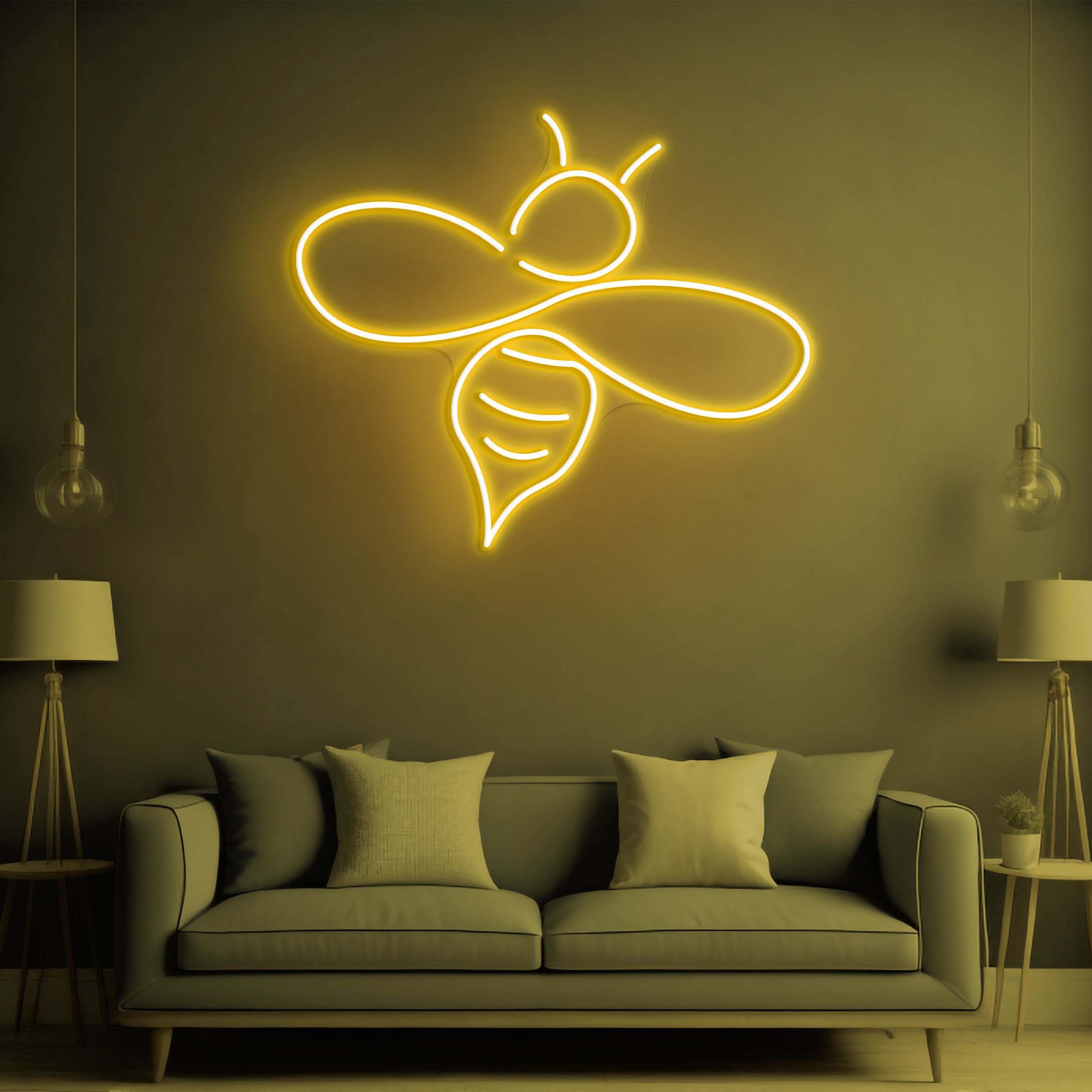 Bee LED Neon Sign, Honey Neon Light Sign for Home Decor, Beehive Theme Wall Art, Kids Room Decor, Home decor, Neon Light, Bee Lover Gift