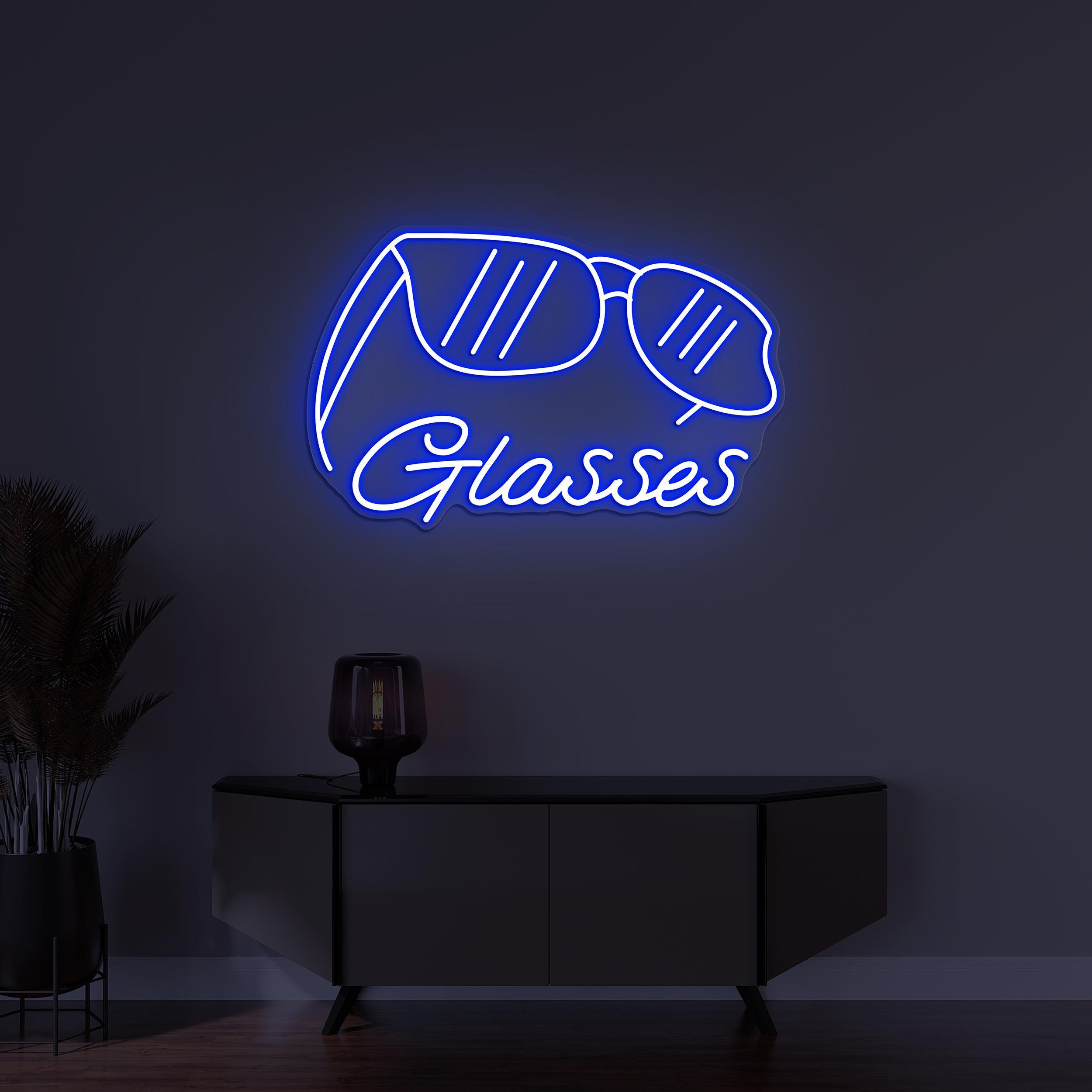 Glasses Neon Sign, Glasses LED Light, Eyewear Wall Decor, Sunglasses Shop Wall Art, Custom Neon Sign, Fashion Room Decor, Optometrist Decor