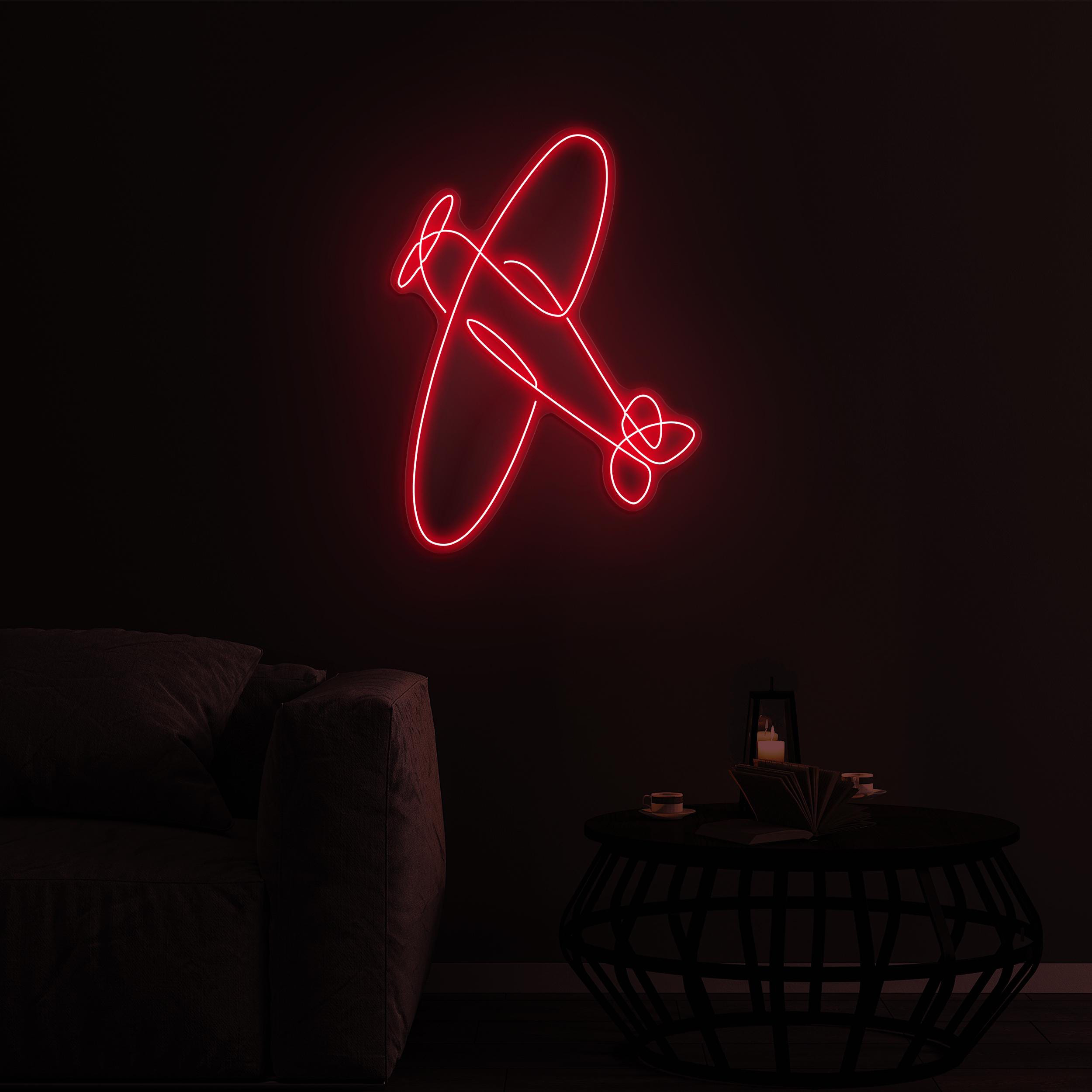 Airplane Neon Sign, Aircraft LED Light, Airplane LED Neon Art, Kids Room Decor, Take Off Neon, Flying High Sign, Travel Agency Led Wall Art